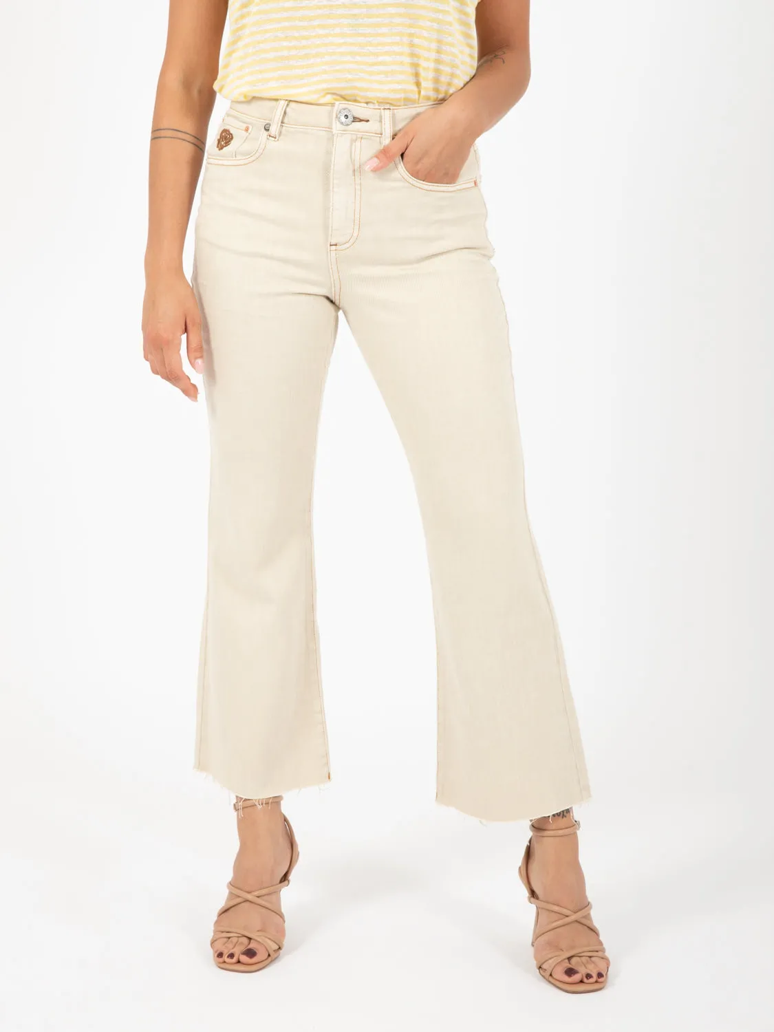 Pantalone cotton bull beige