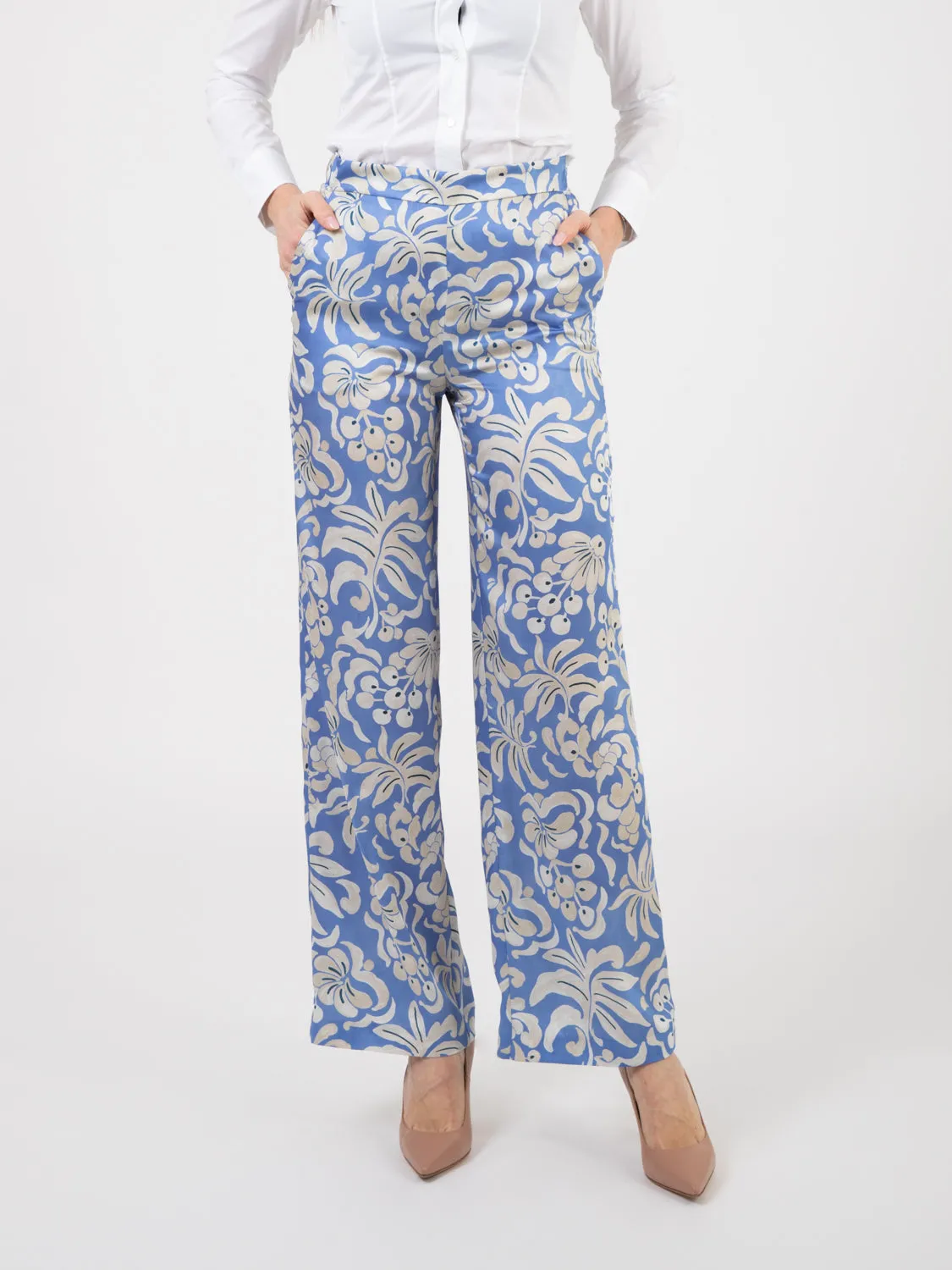 Pantaloni Aestas Stupore light blue / natural