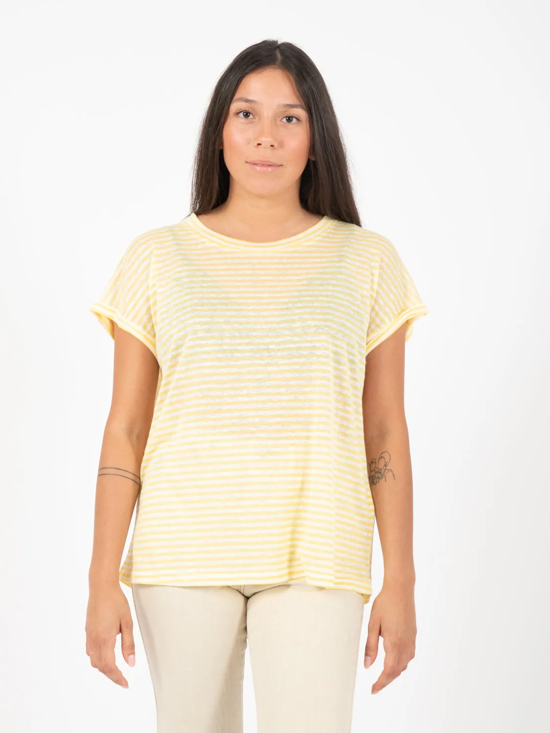 T-shirt striped jersey giallo