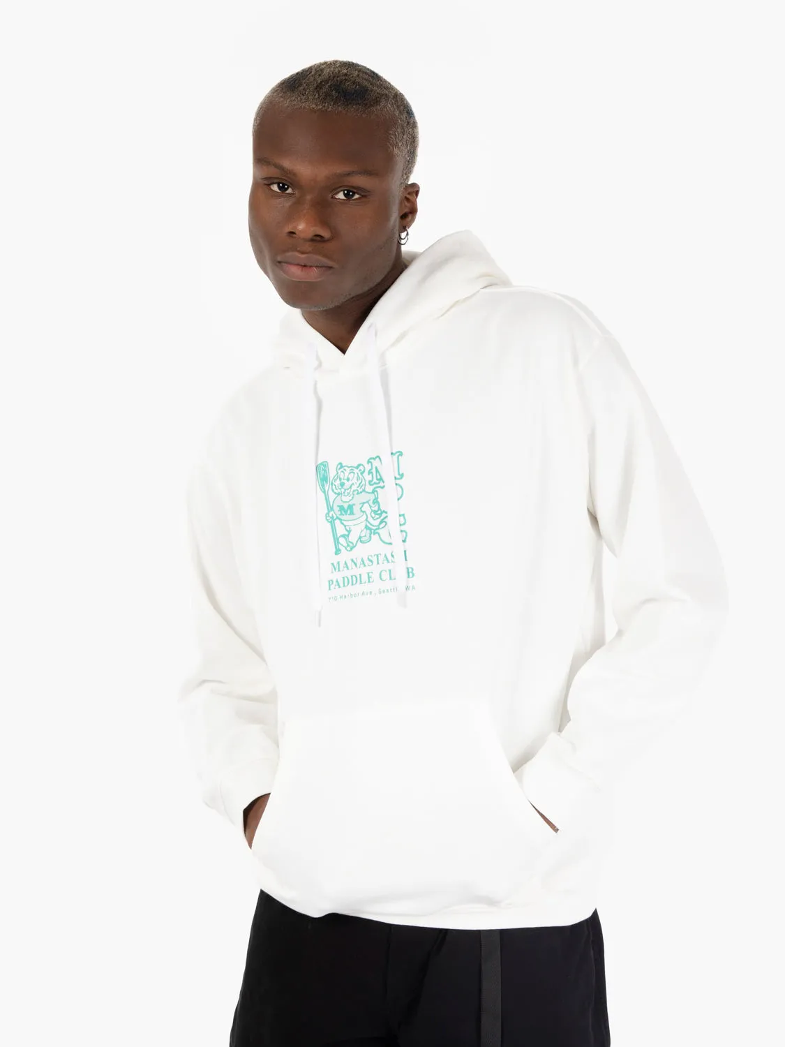 Felpa con stampa bianca