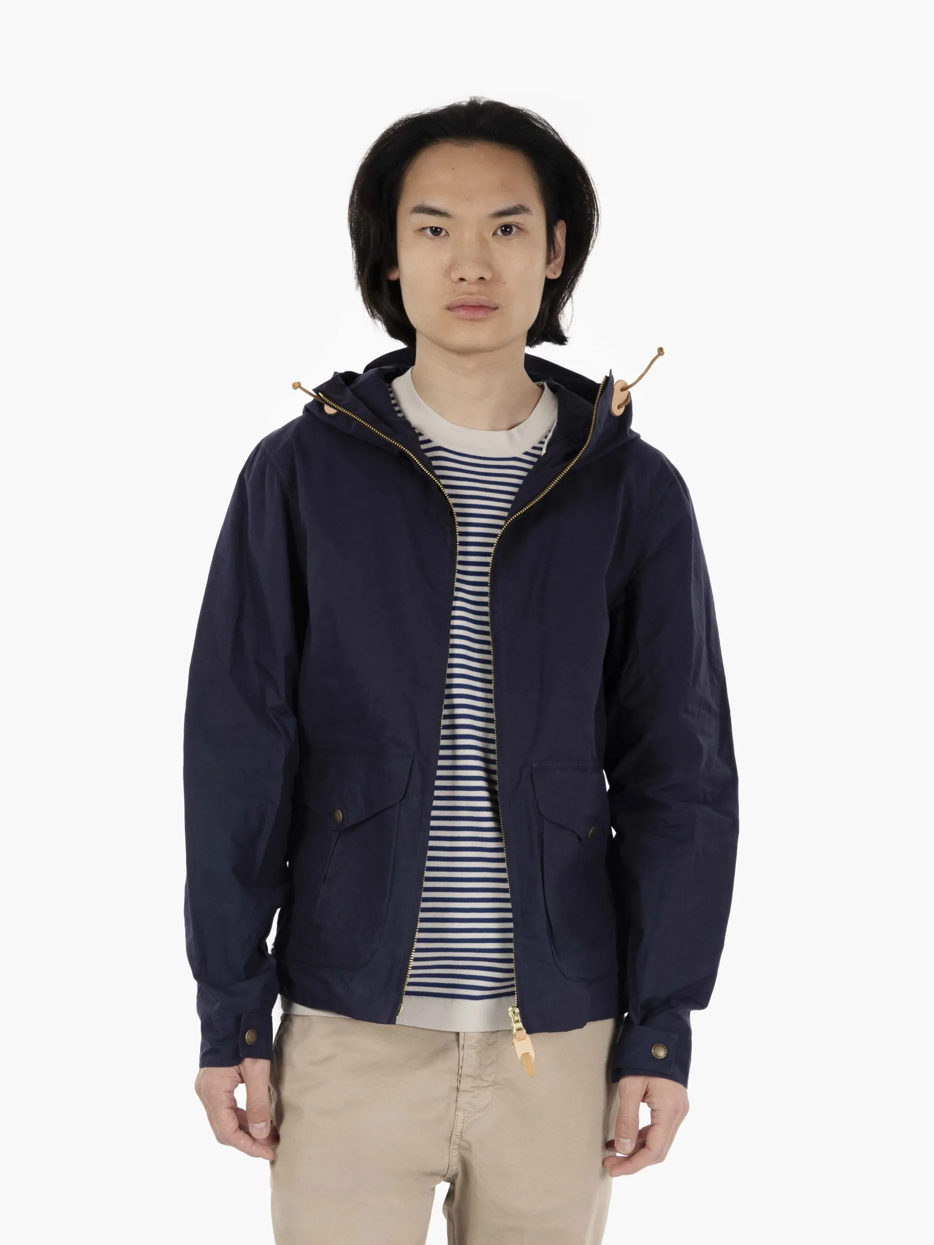 Giacca a vento con cappuccio navy