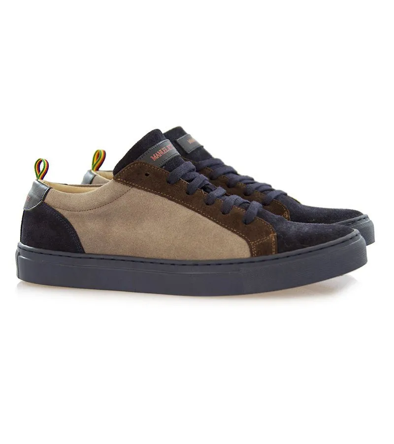 Manuel Ritz Sneakers uomo in camoscio bicolore blu e grigia