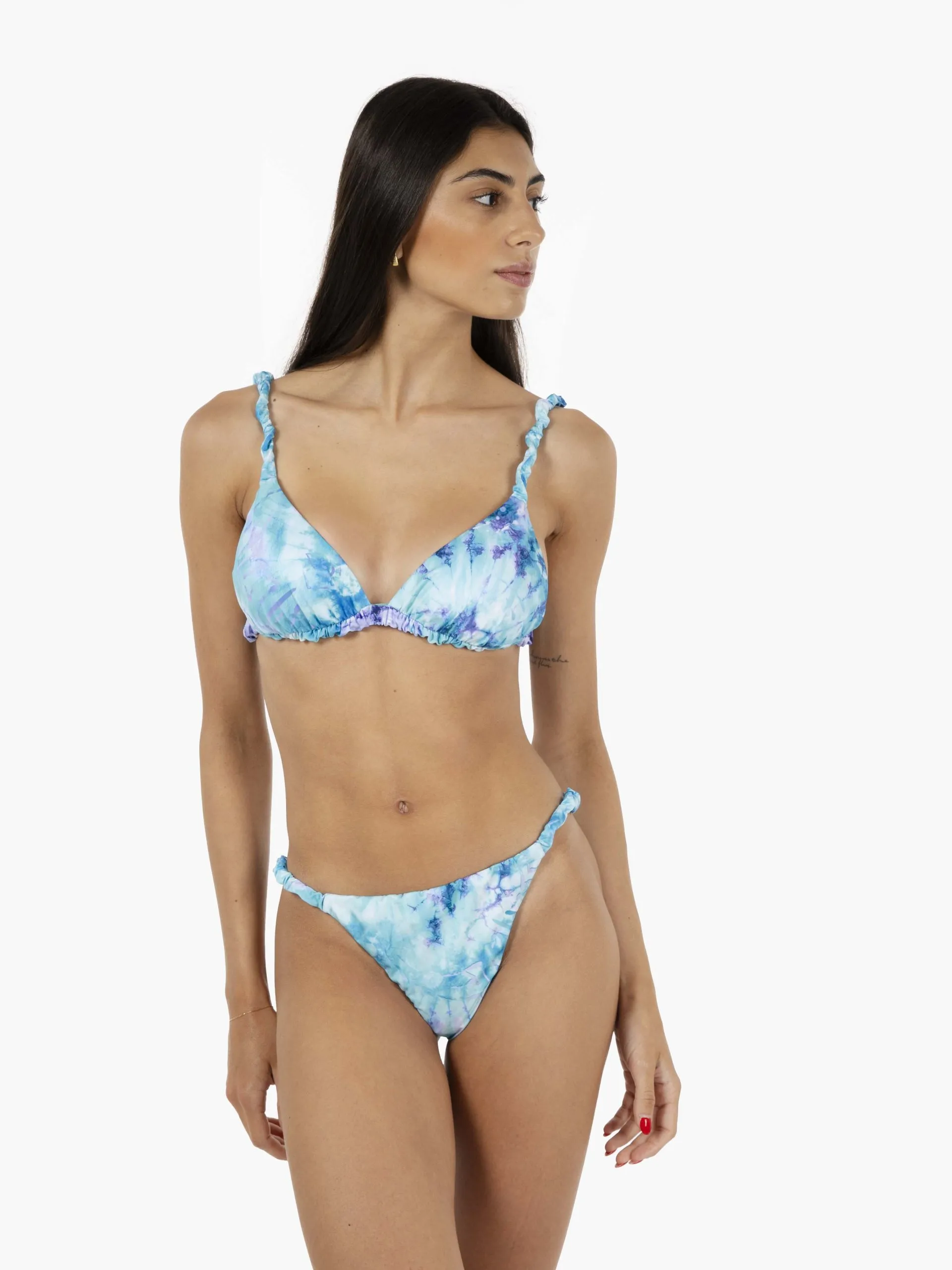 Bikini arricciato azzurro