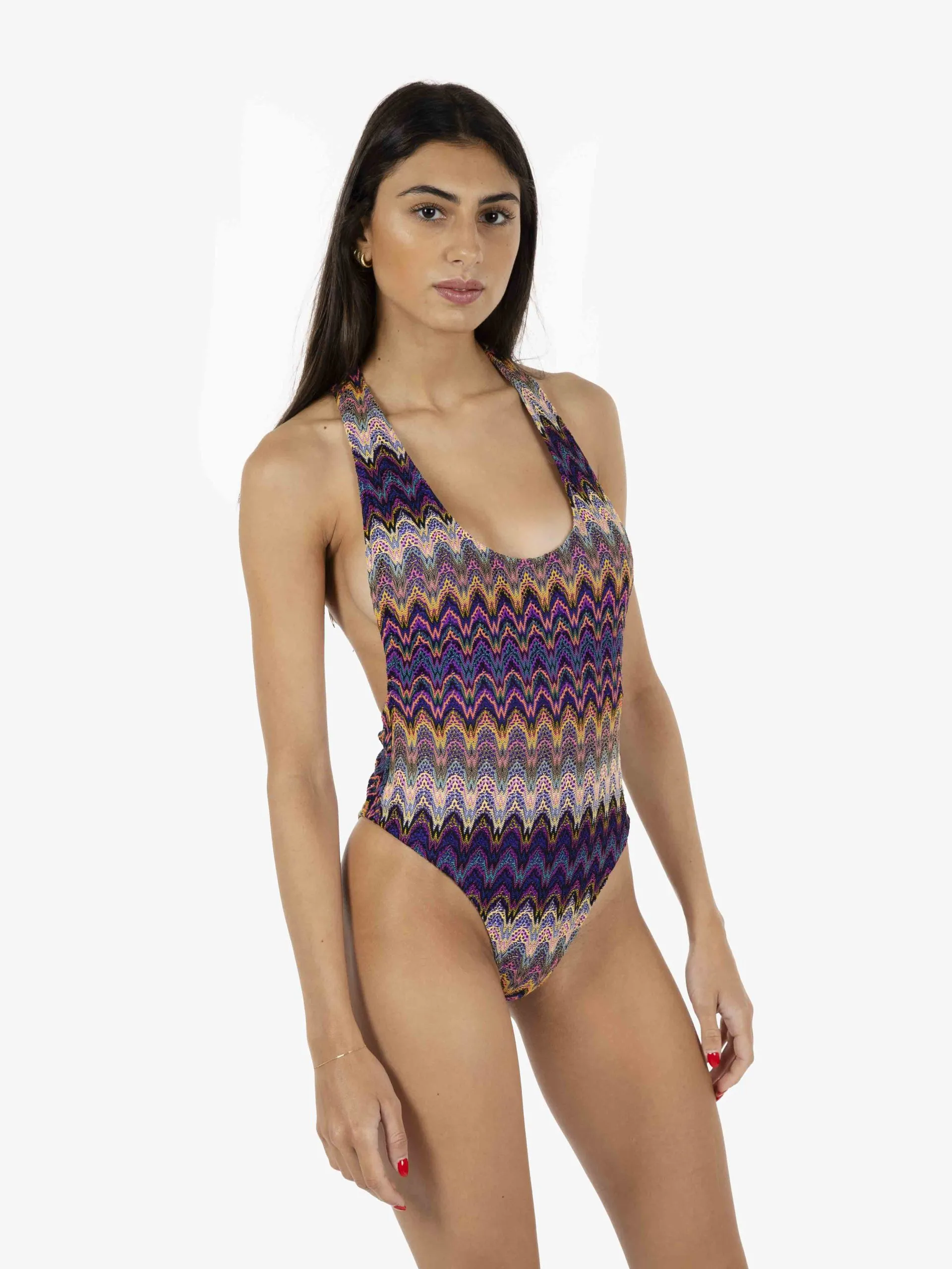 Monokini a fantasia viola / multicolor
