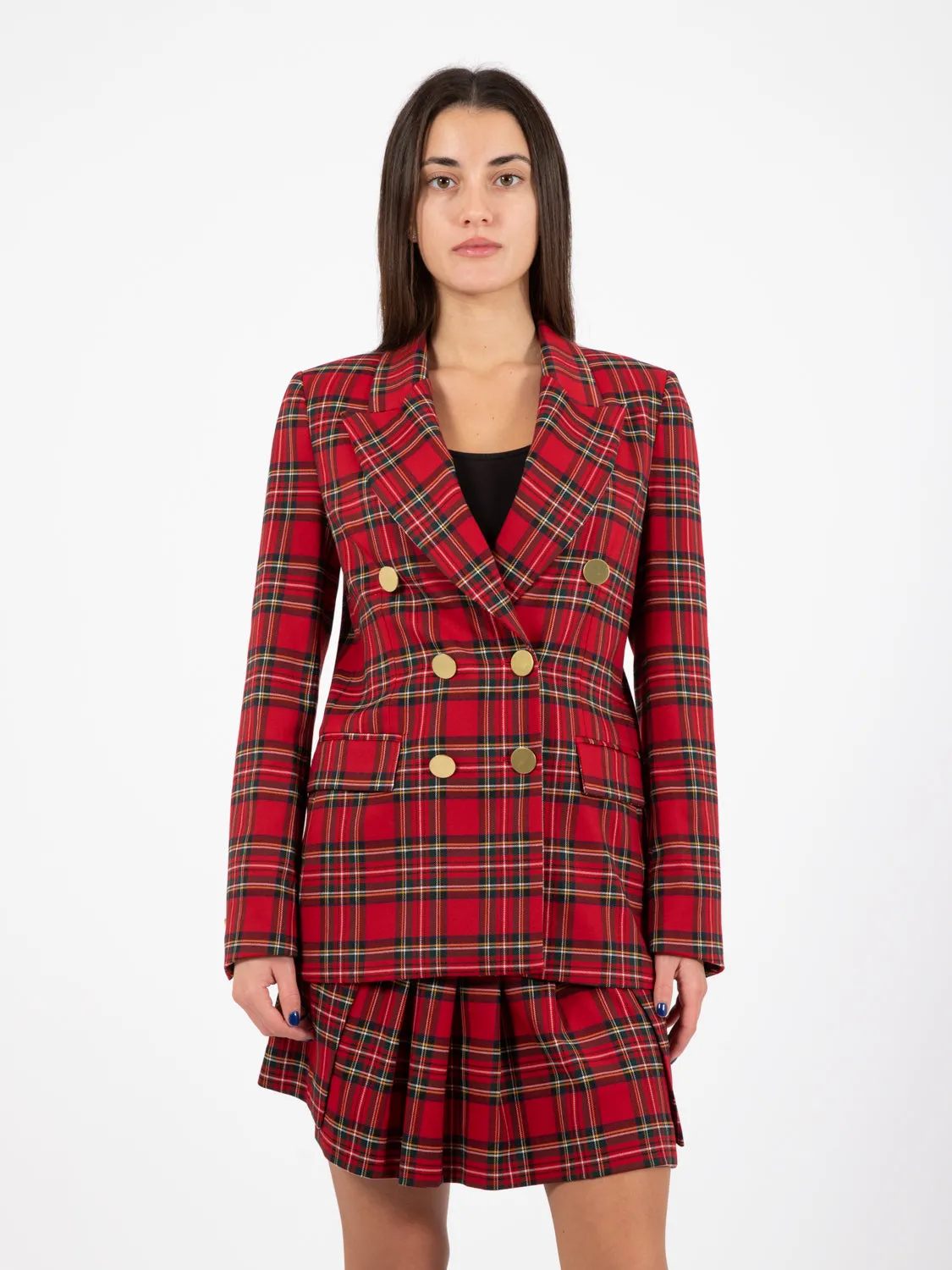 Blazer doppiopetto tartan rosso