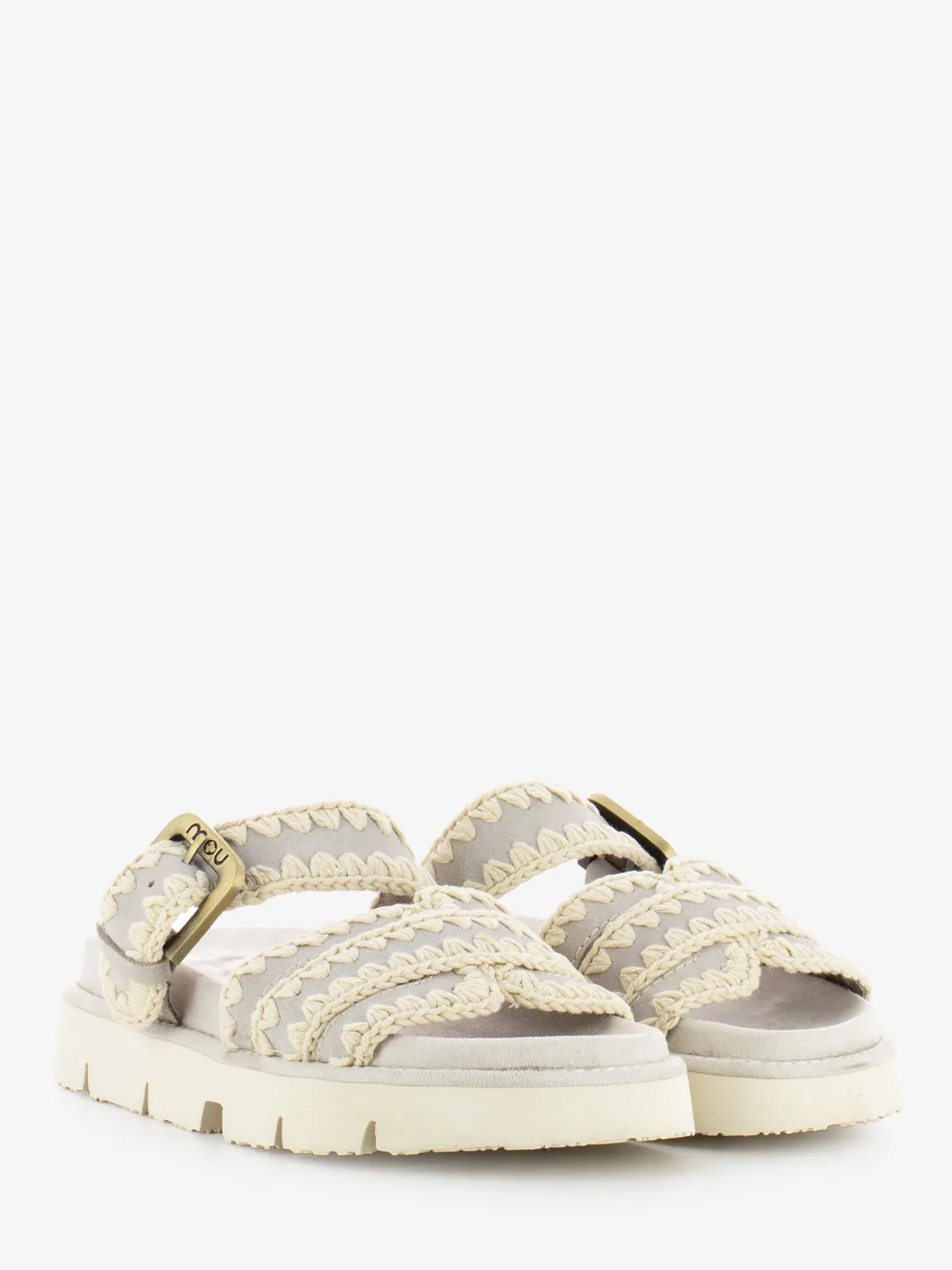 Ciabatta buckle strap beige