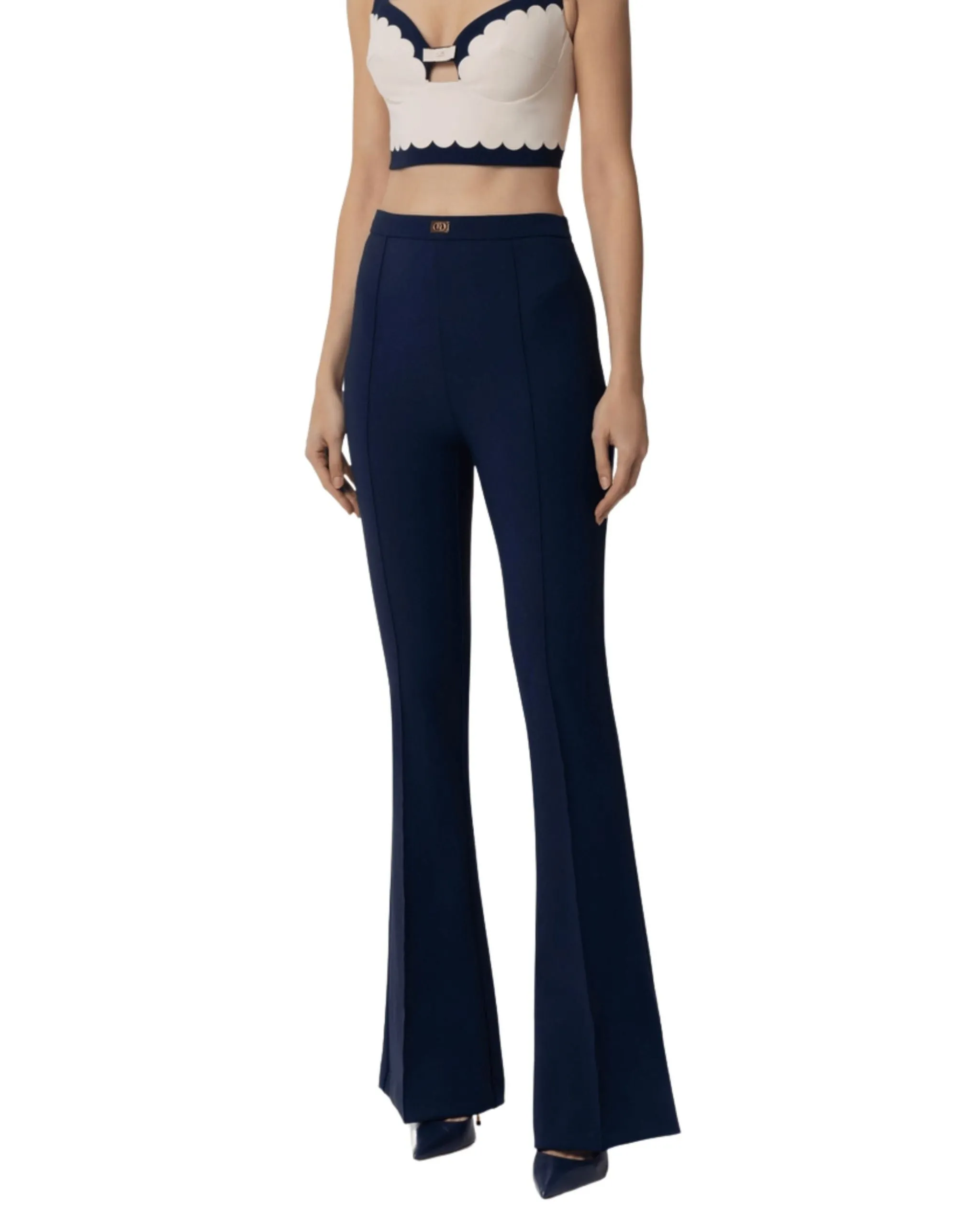 Elisabetta Franchi Pantalone aderente svasato