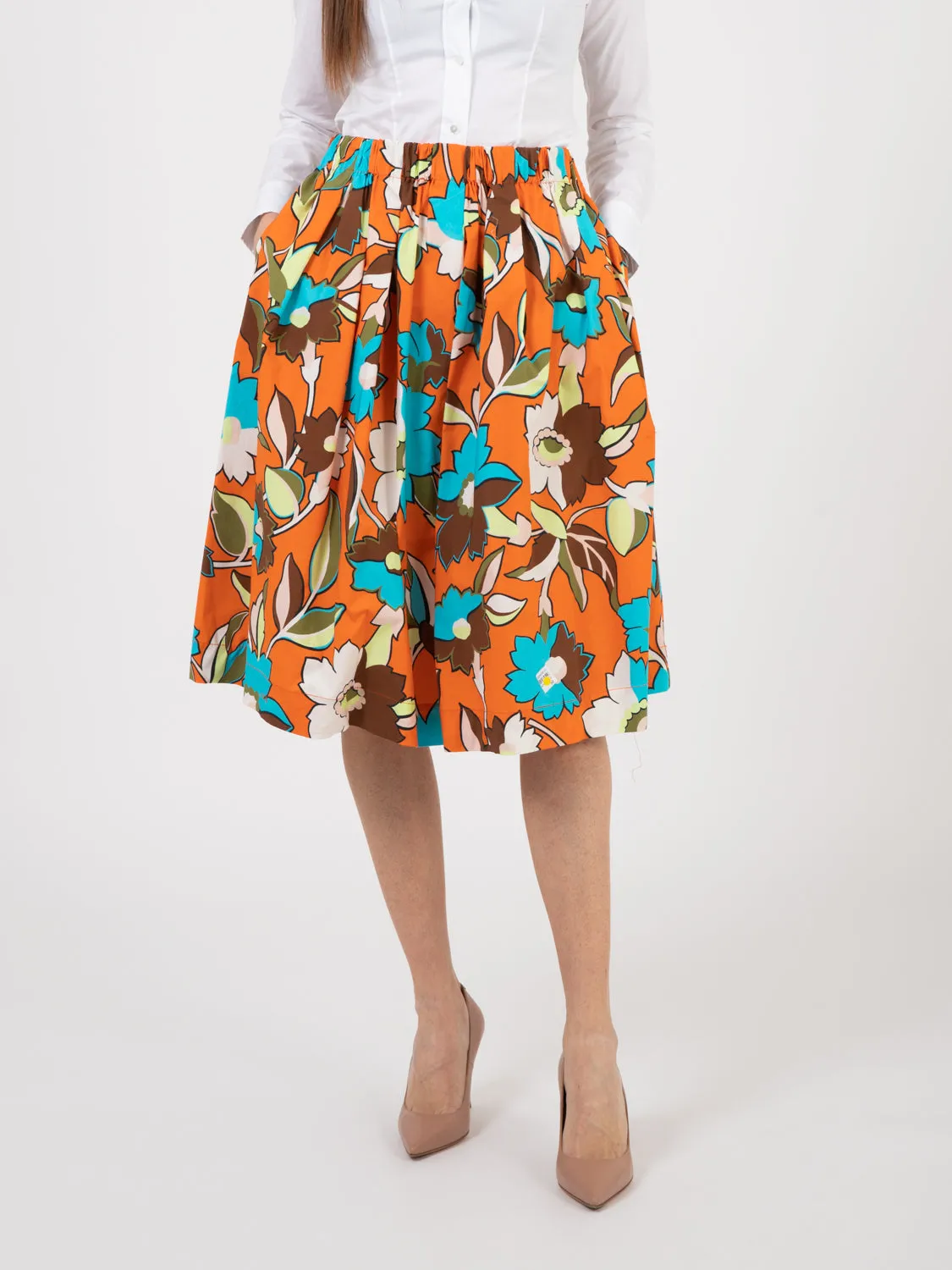 Gonna ampia fantasia arancione