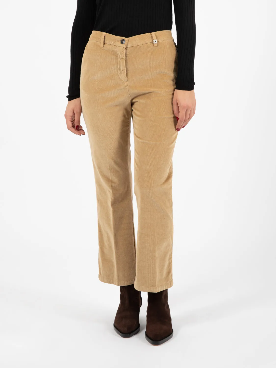 Pantalone in velluto cammelo