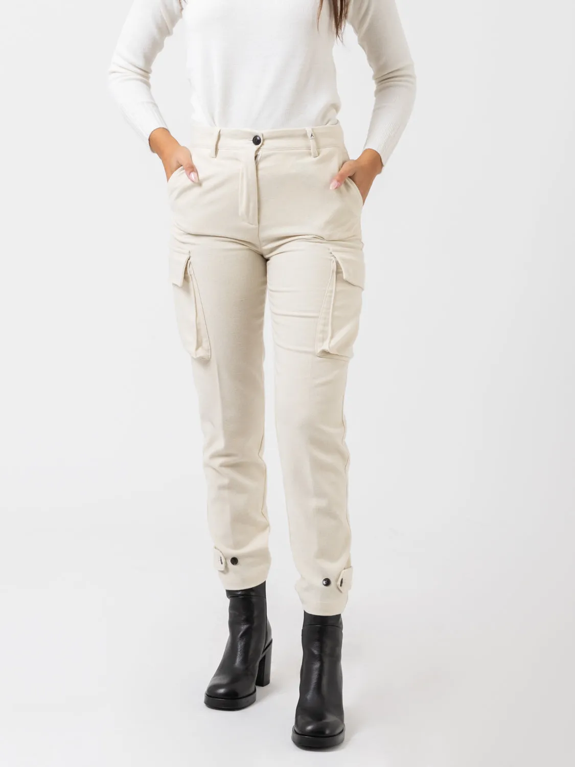 Pantaloni New Vintage Wool cargo panna