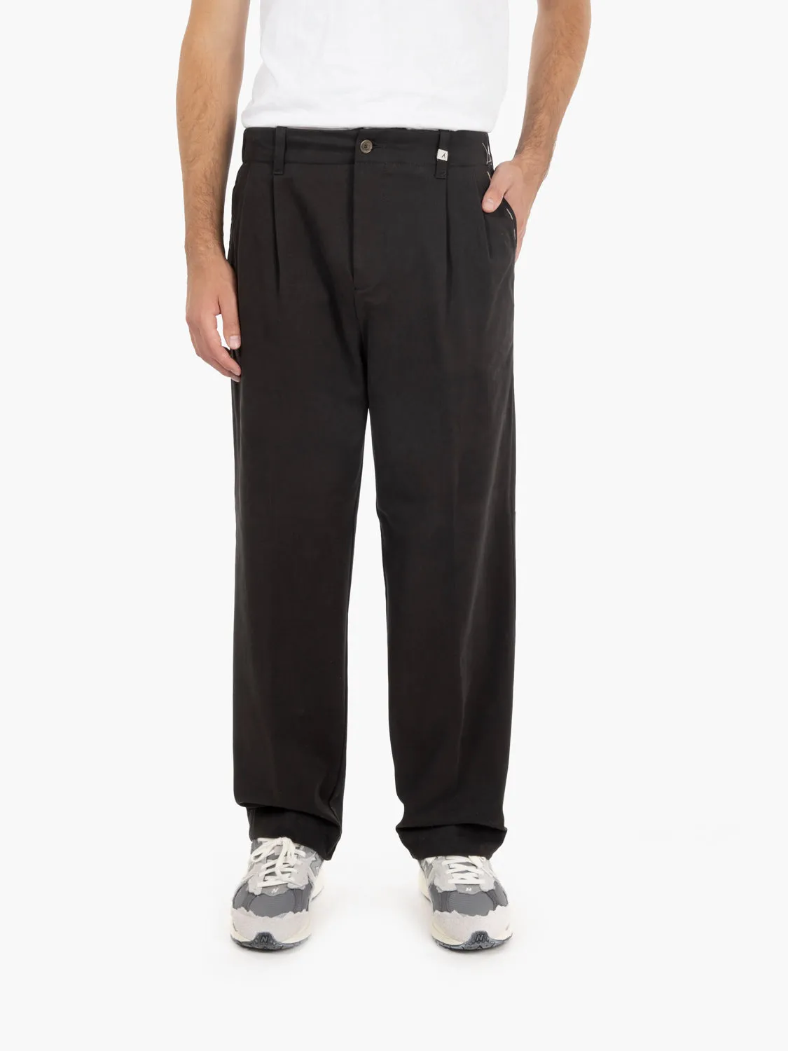 Pantaloni Poseidone larghi neri