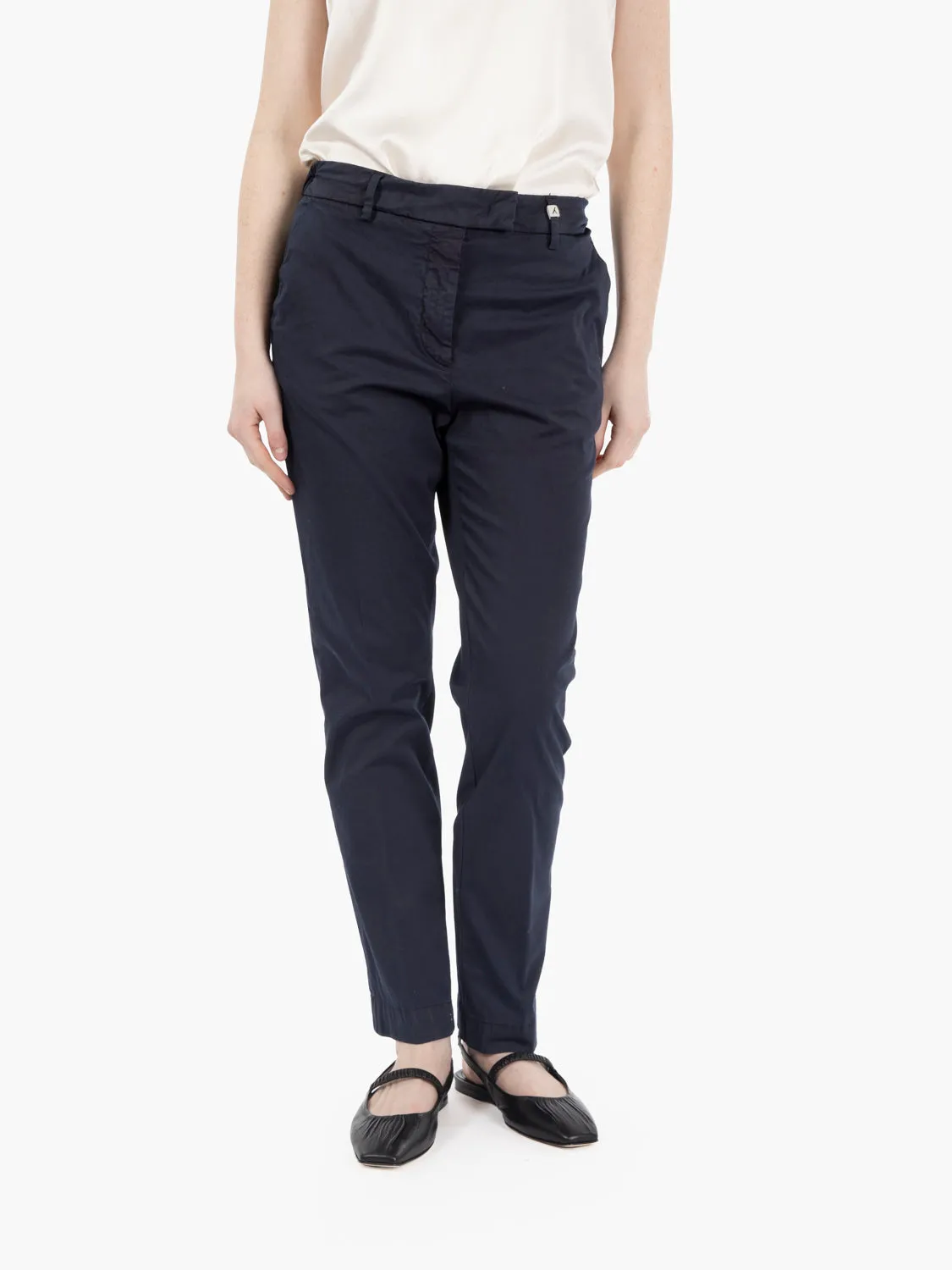 Pantaloni trombetta in cotone nero