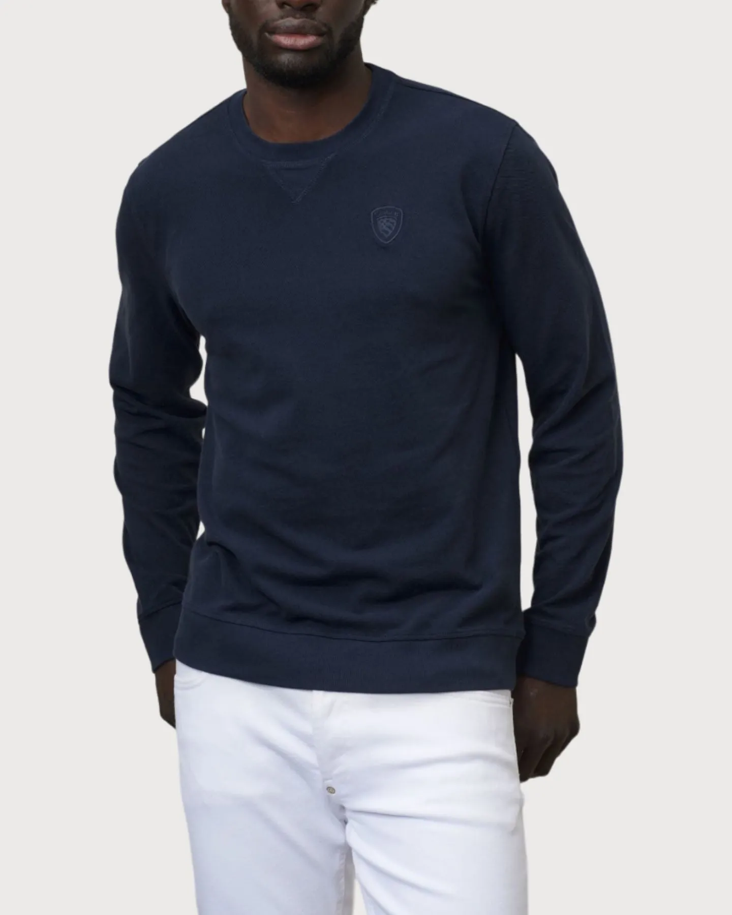 Blauer Felpa Pique Mini Patch Logo