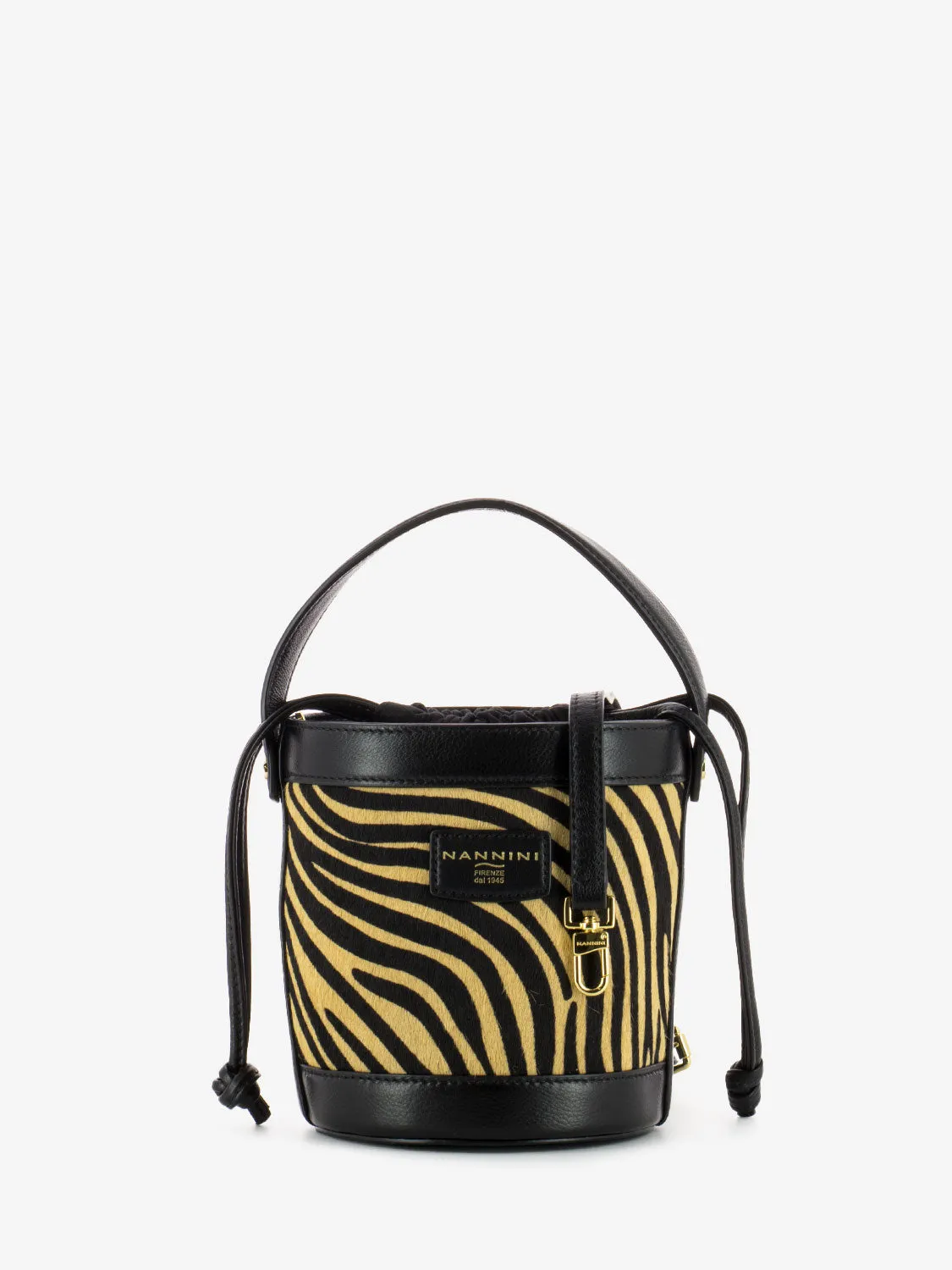 Borsa a secchiello Flora leopardo / zebra nero