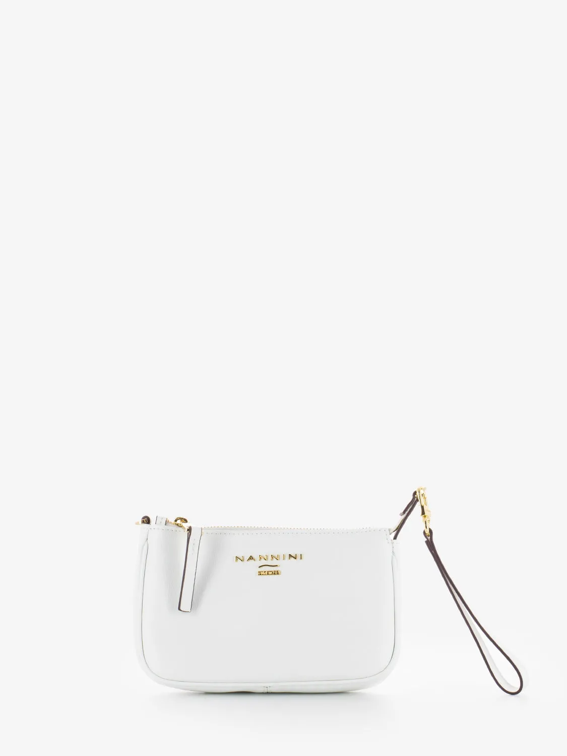 Tracolla in pelle Flora bianca