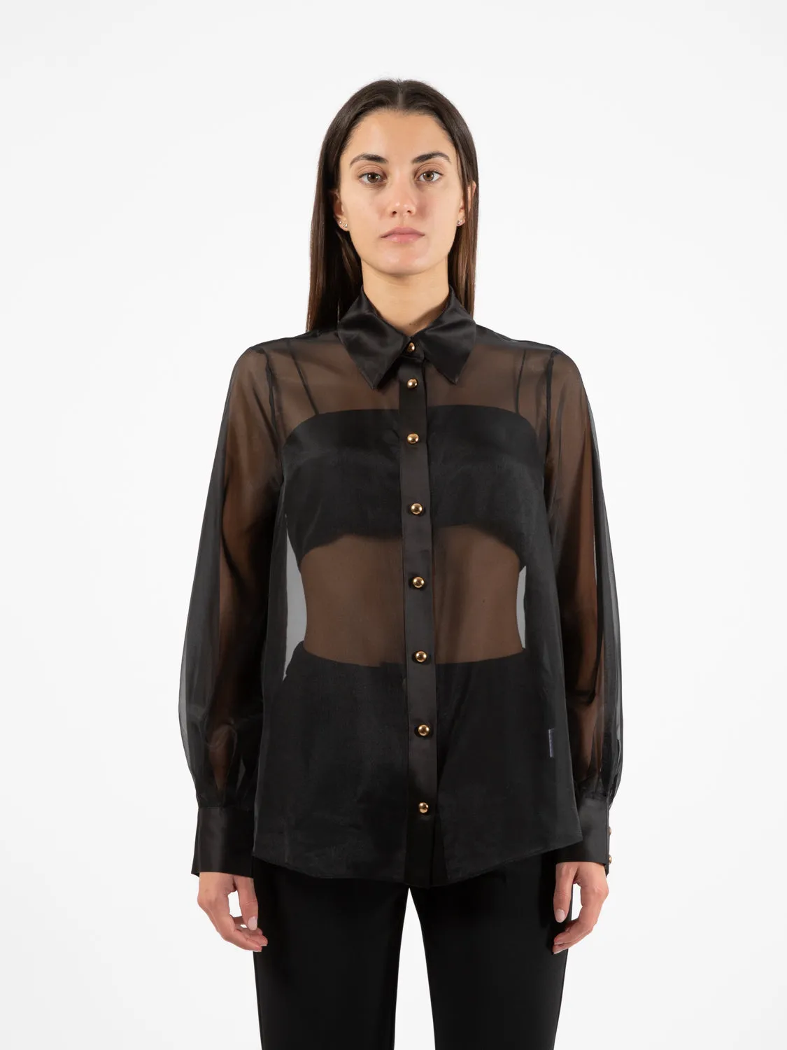 Camicia in organza nera
