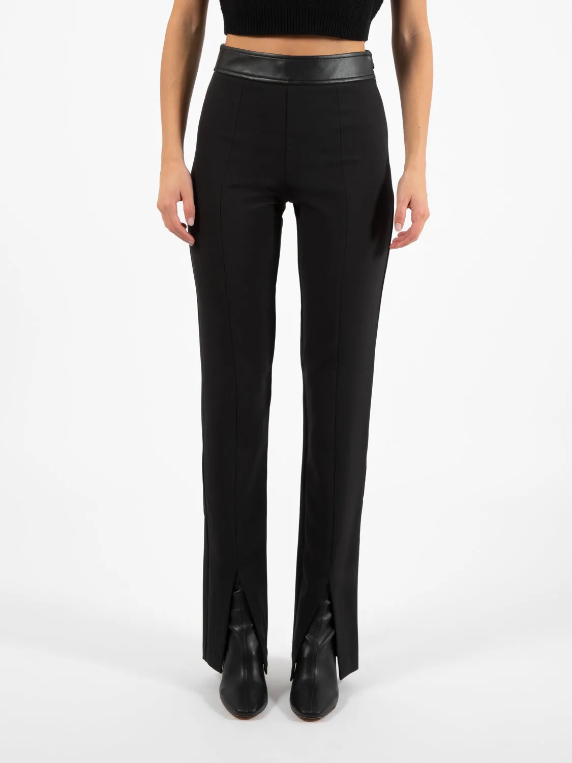 Pantalone New York crêpe stretch nero