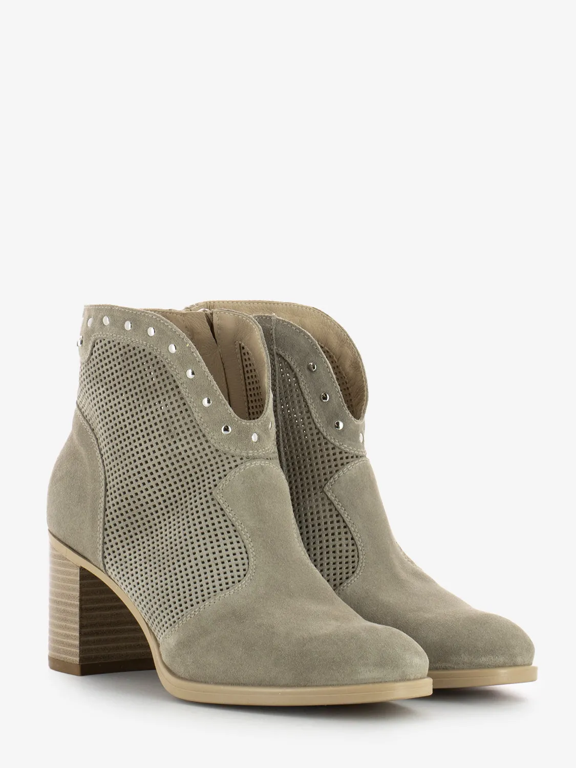 Tronchetti velour creta beige