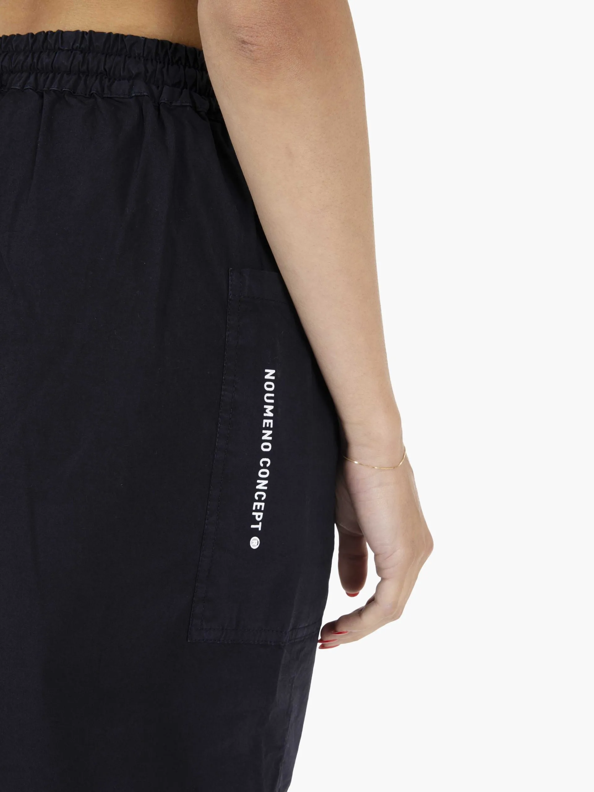 Bermuda punto smock con coulisse blu scuro