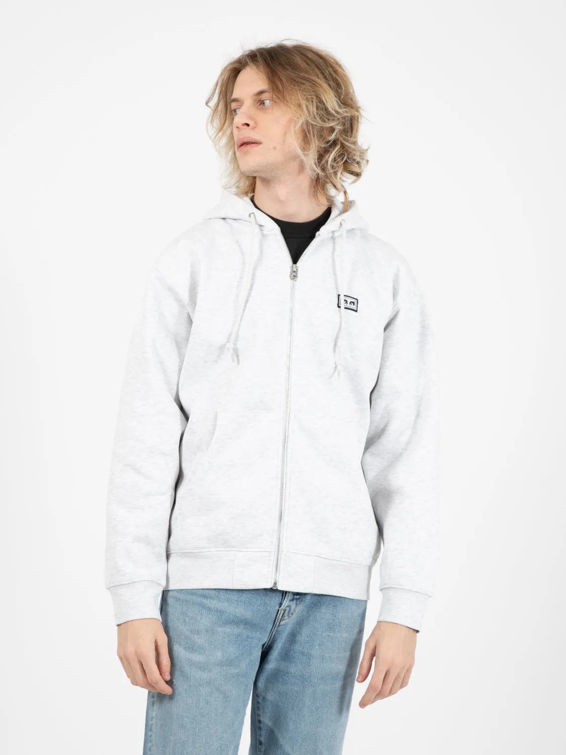 Established works eye zip hood ash grey