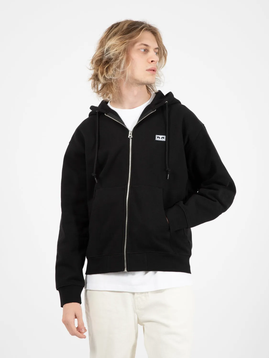 Established works eye zip hood black