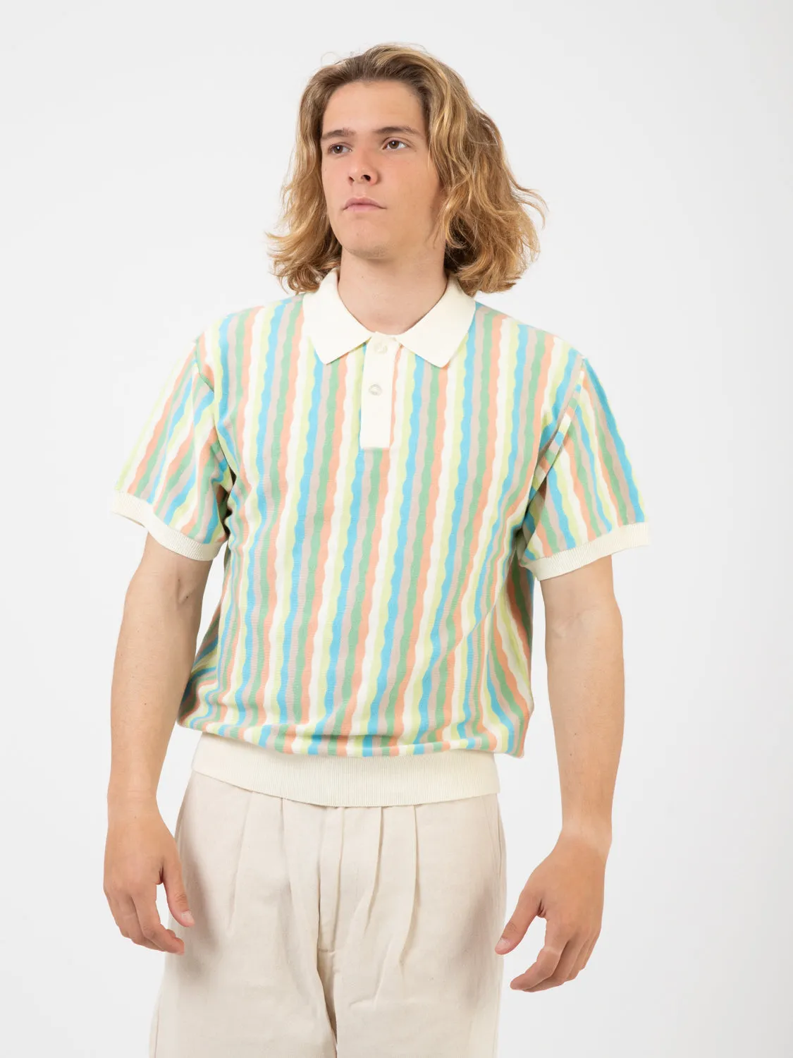 Polo Surface Sweater SS unbleached multi