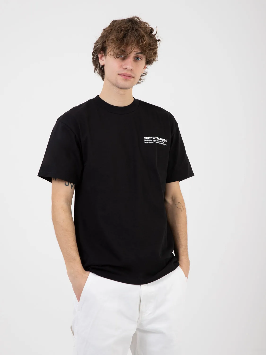 T-Shirts Obey Half Face Icon black