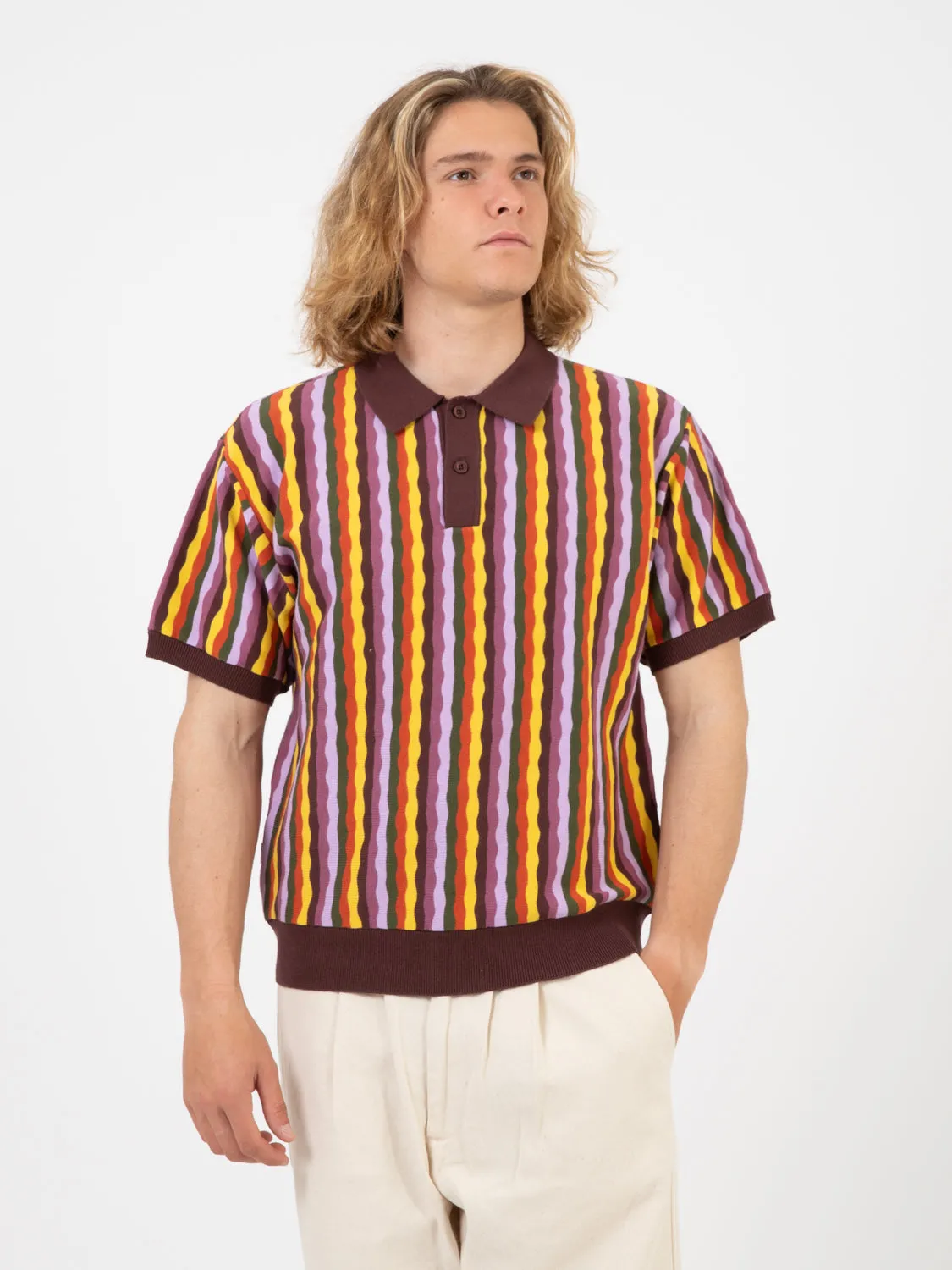 Surface polo sweater Sepia multicolor
