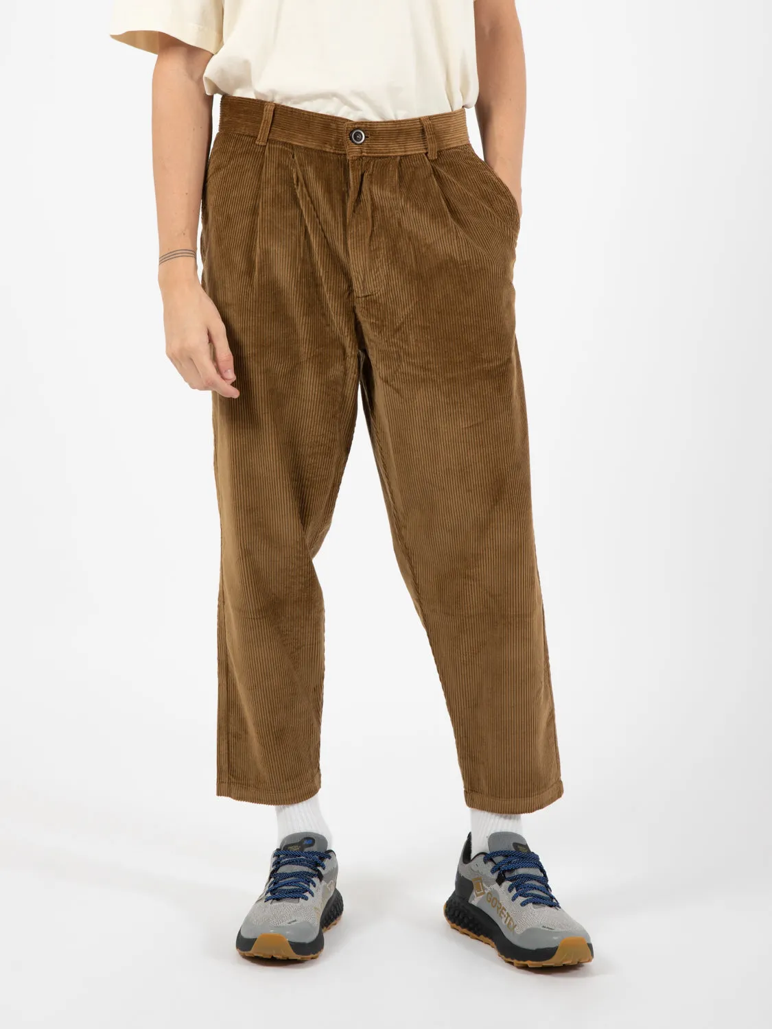 Pantaloni Swing in velluto brown