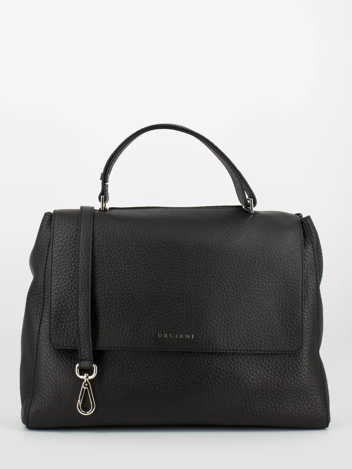 Borsa a spalla grande Sveva Soft in pelle nera