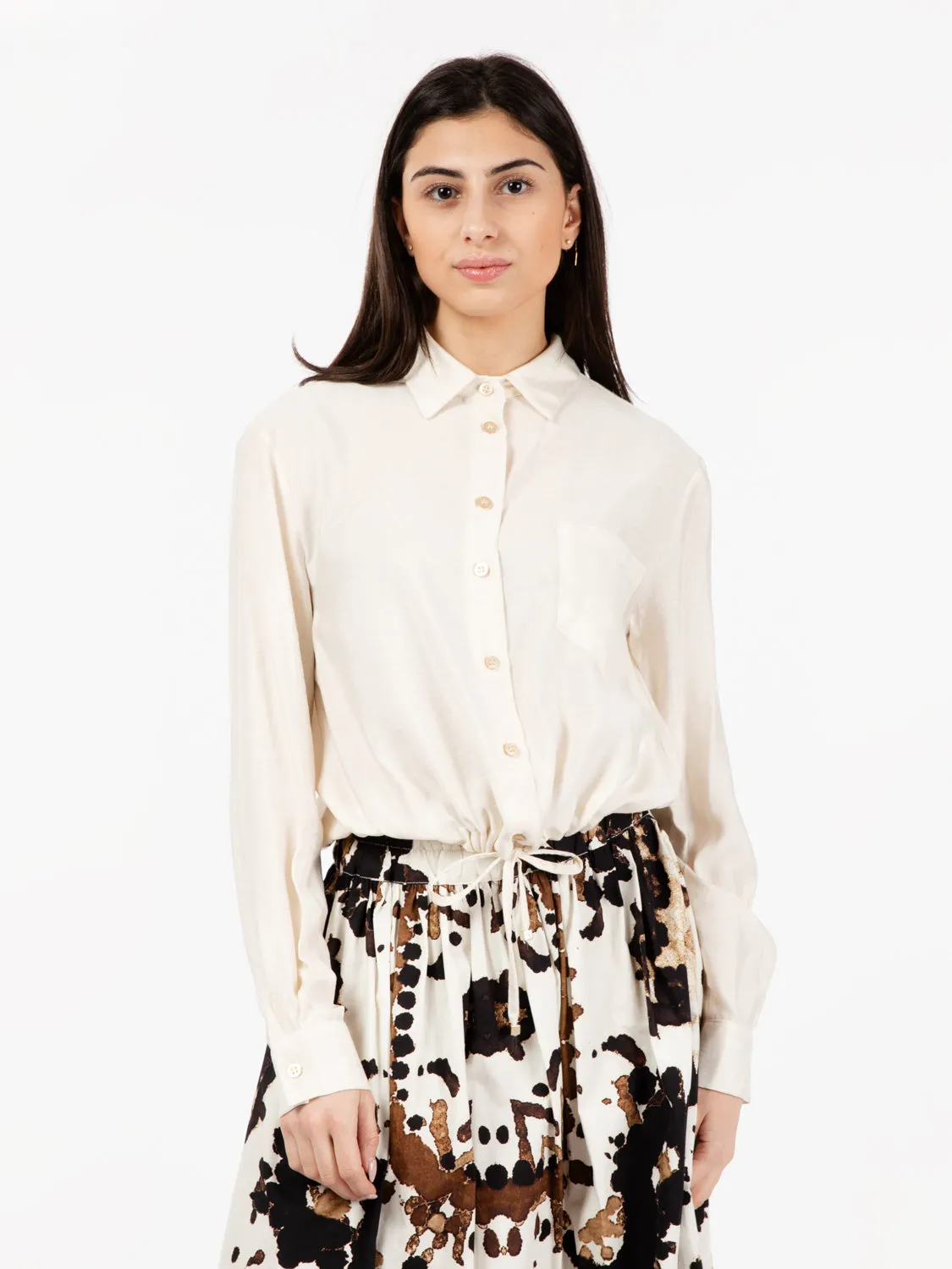 Camicia con coulisse panna