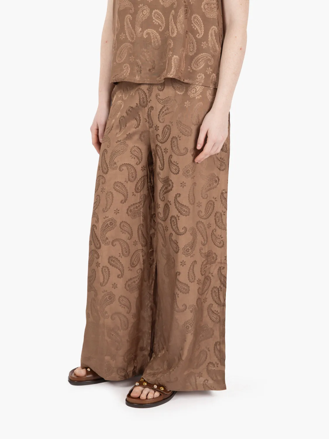 Pantalone in viscosa cacao