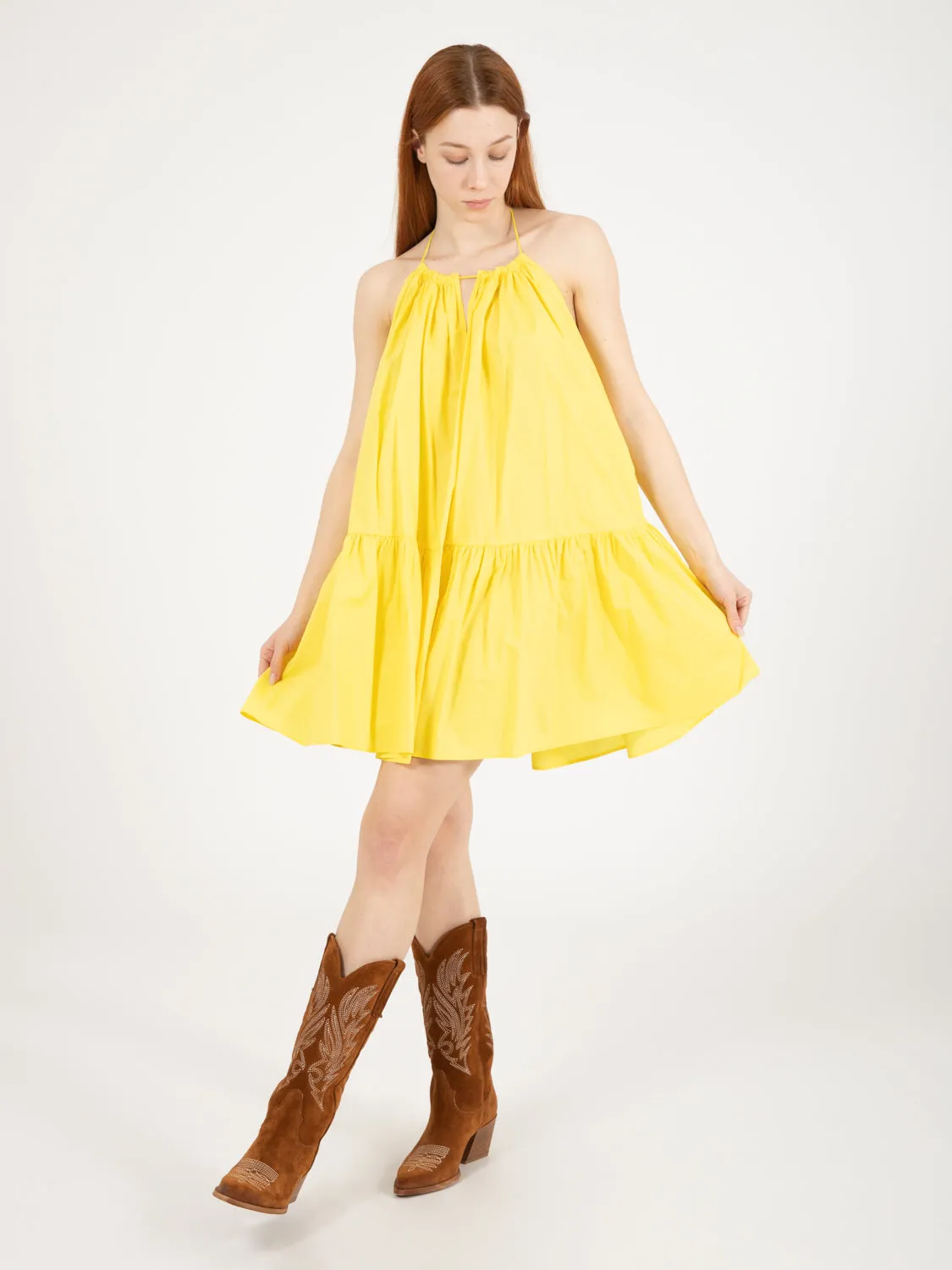 Abito corto over yellow