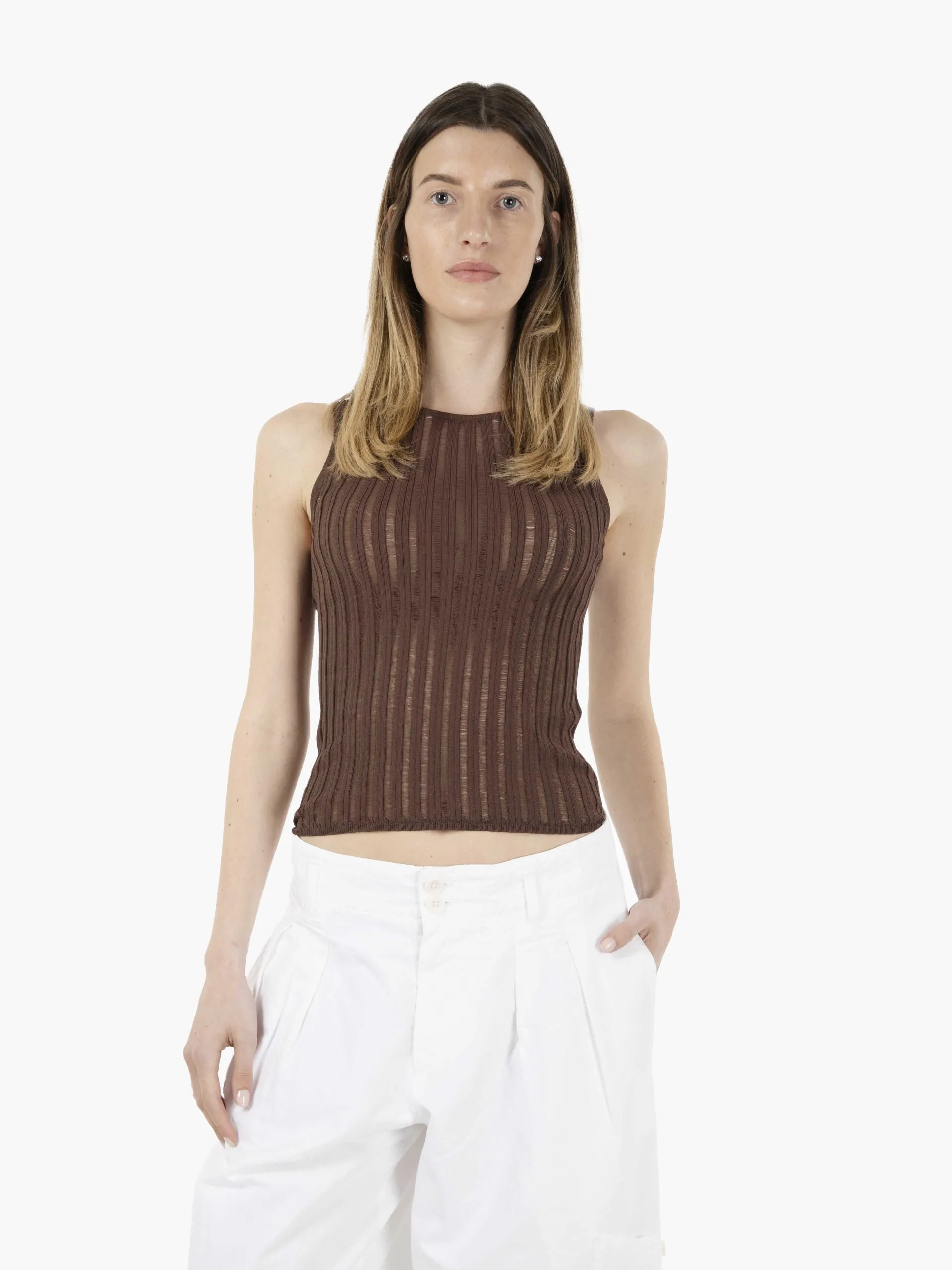 Canotta a costine moro