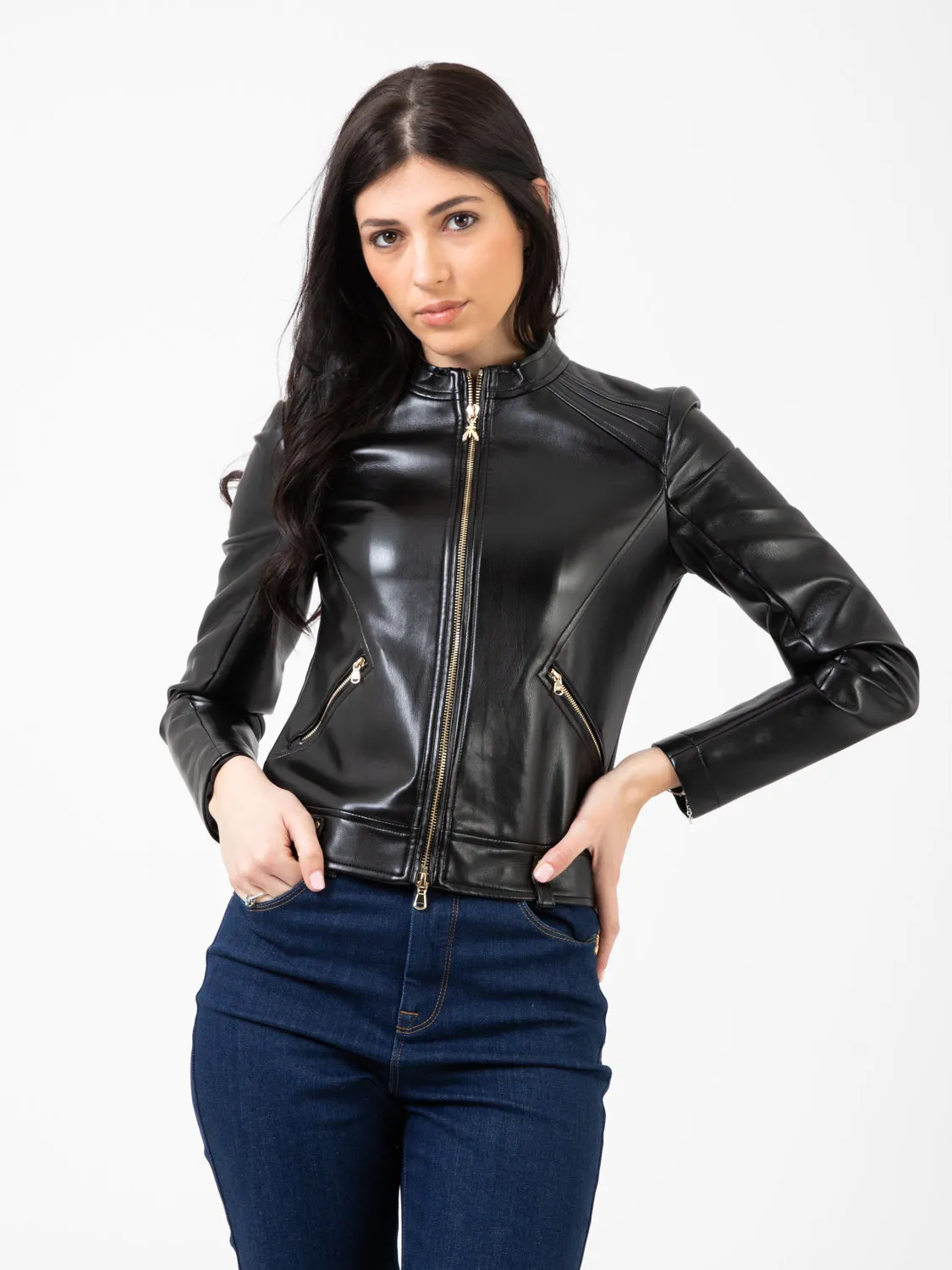 Giacca ecopelle nera