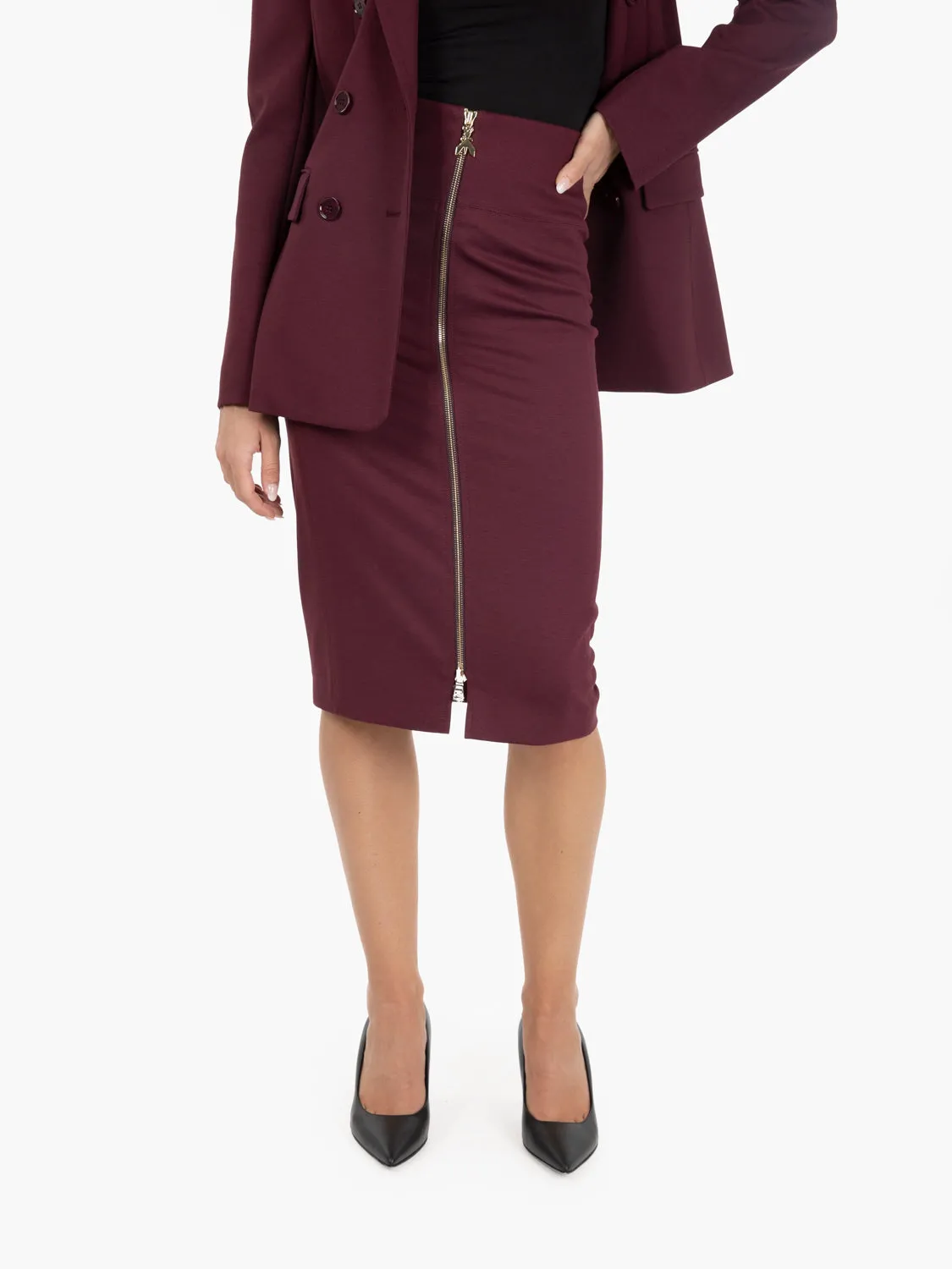 Gonna midi a tubino purple