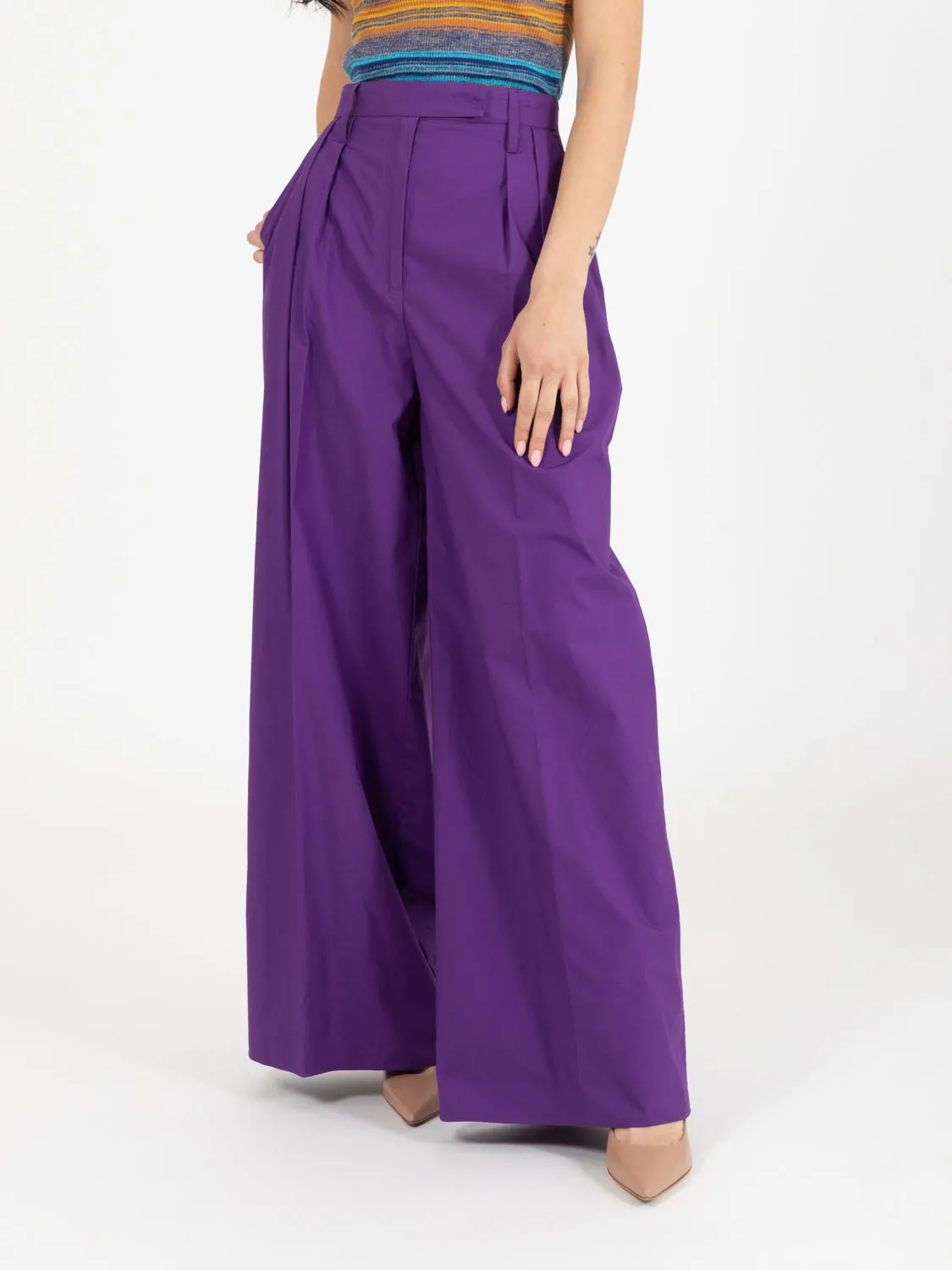 Pantaloni palazzo oversize sexy violet