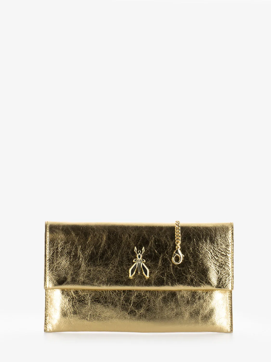 Pochette in pelle solar gold