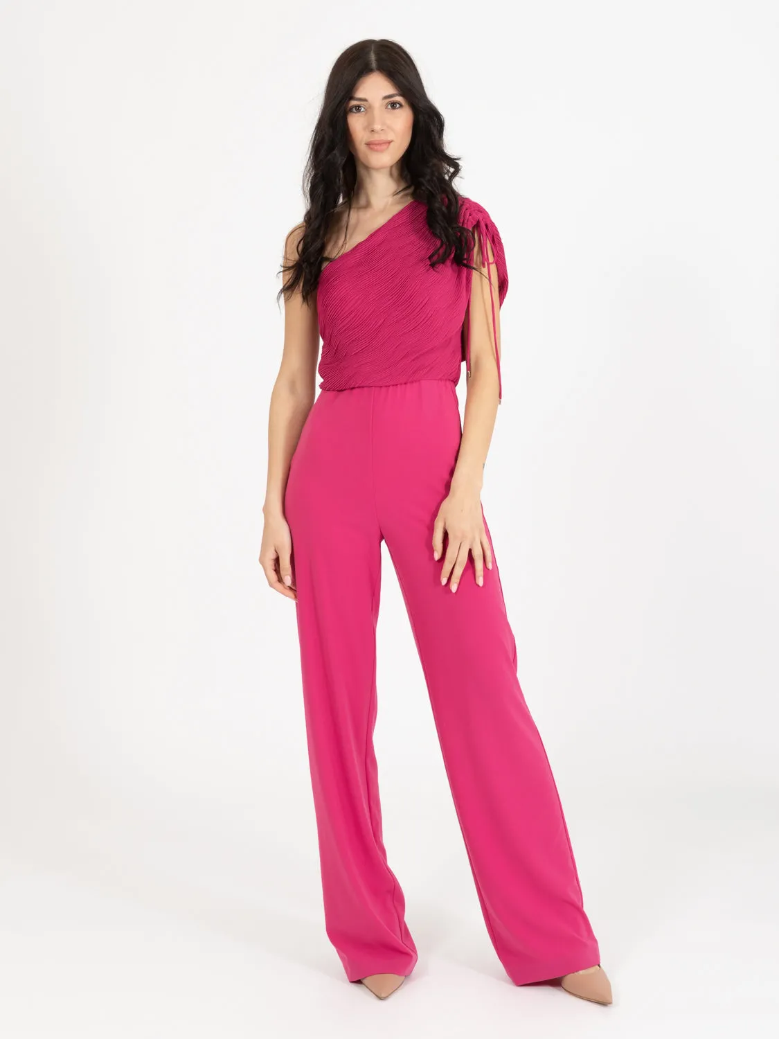 Tuta Ceremony monospalla fuchsia