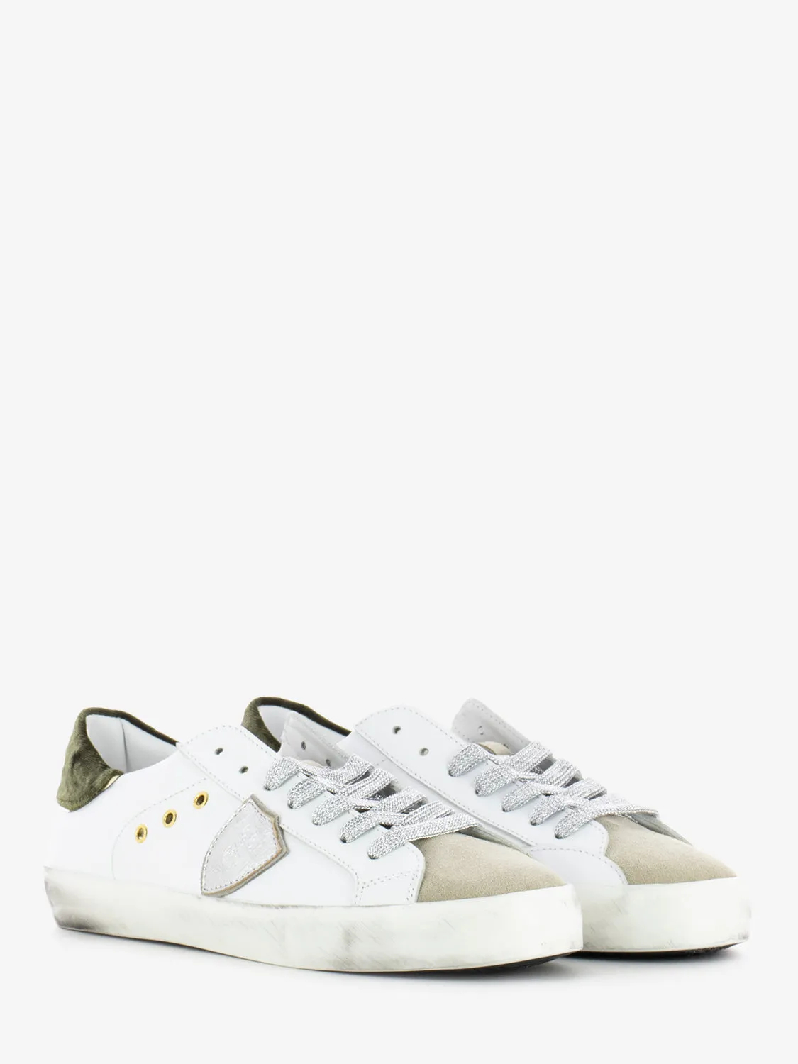 Prsx logo velvet white / dark green / gold / silver