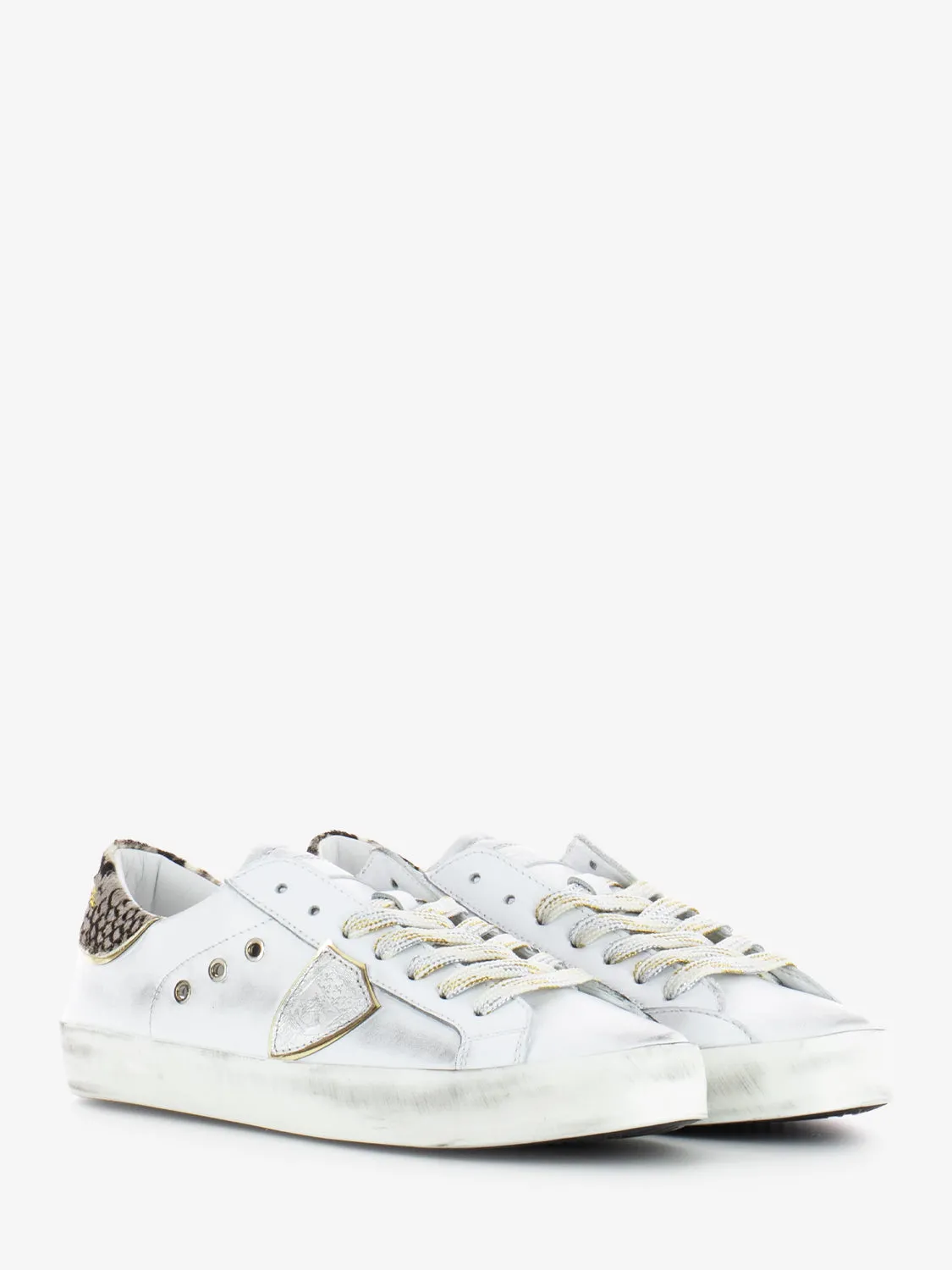 Sneakers Prsx bianche / oro / argento