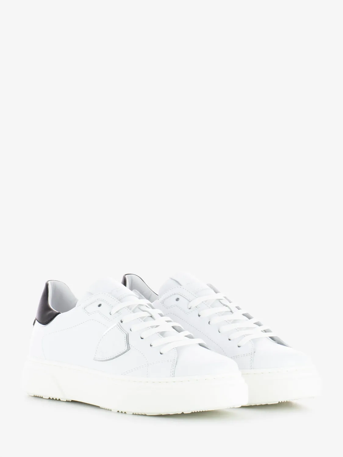 Sneakers Temple Veau metal white / black