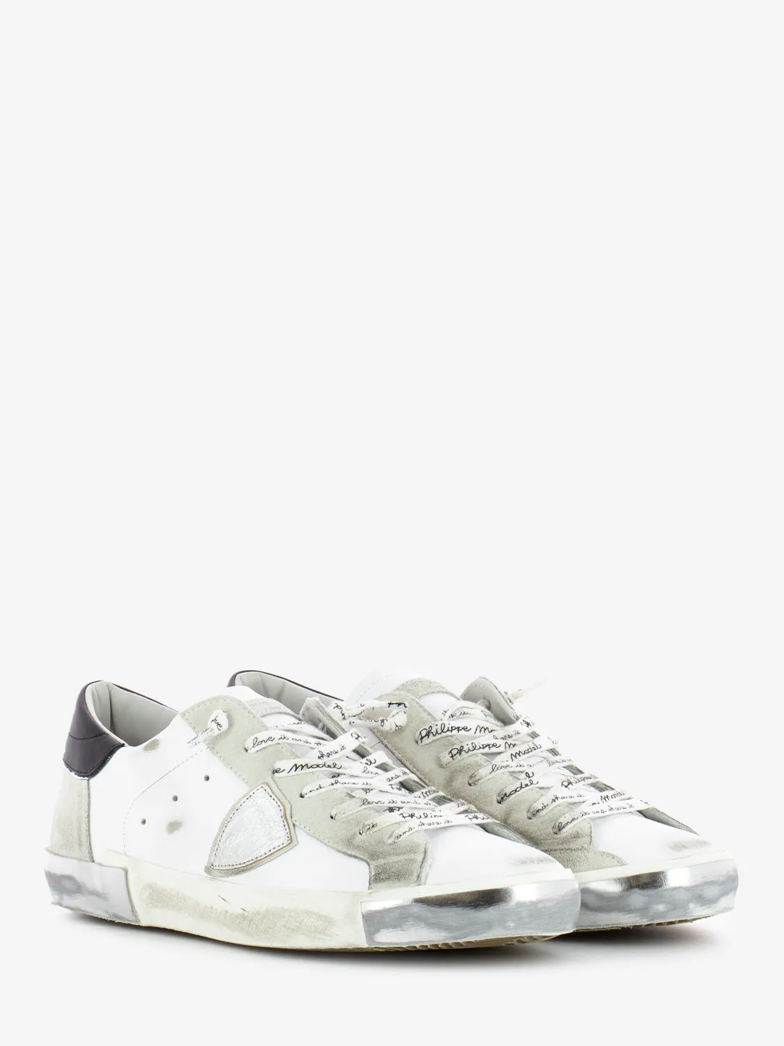 Prsx low foxy laminé blanc argent