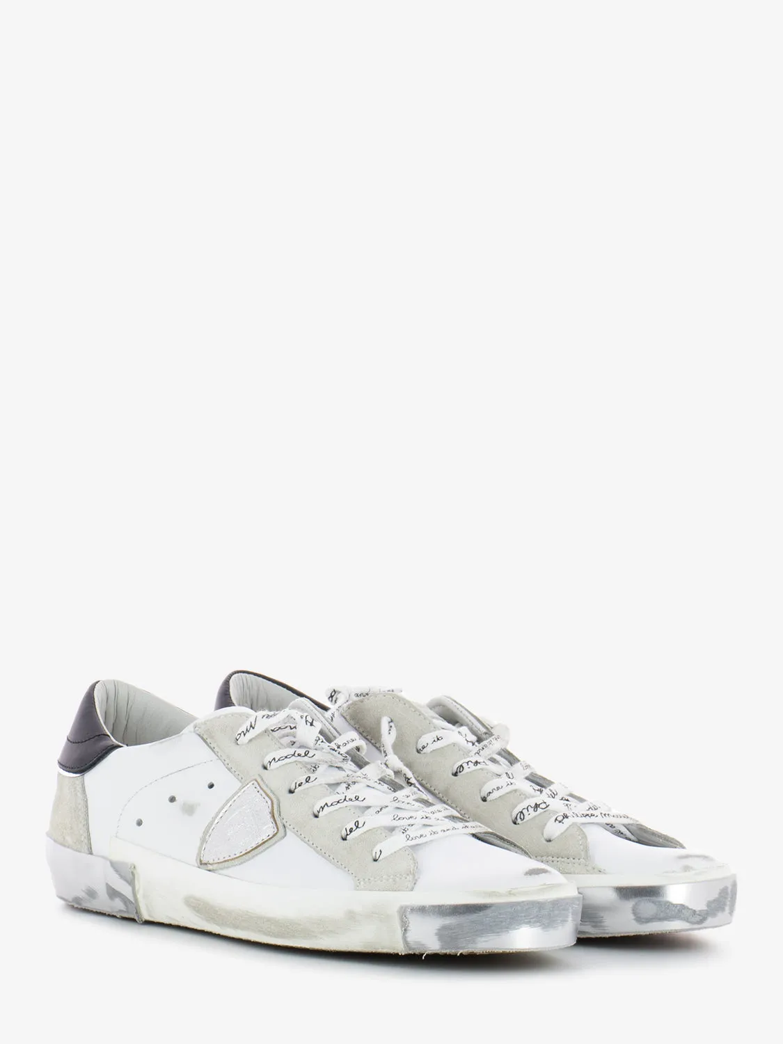 Prsx low foxy laminé blanc / argent