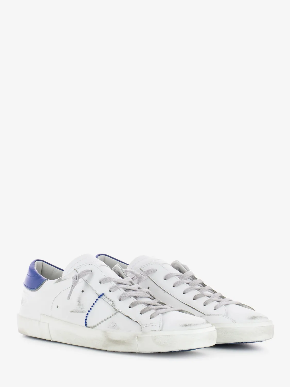 Prsx Low Man Veau Broderie blanc / bluette