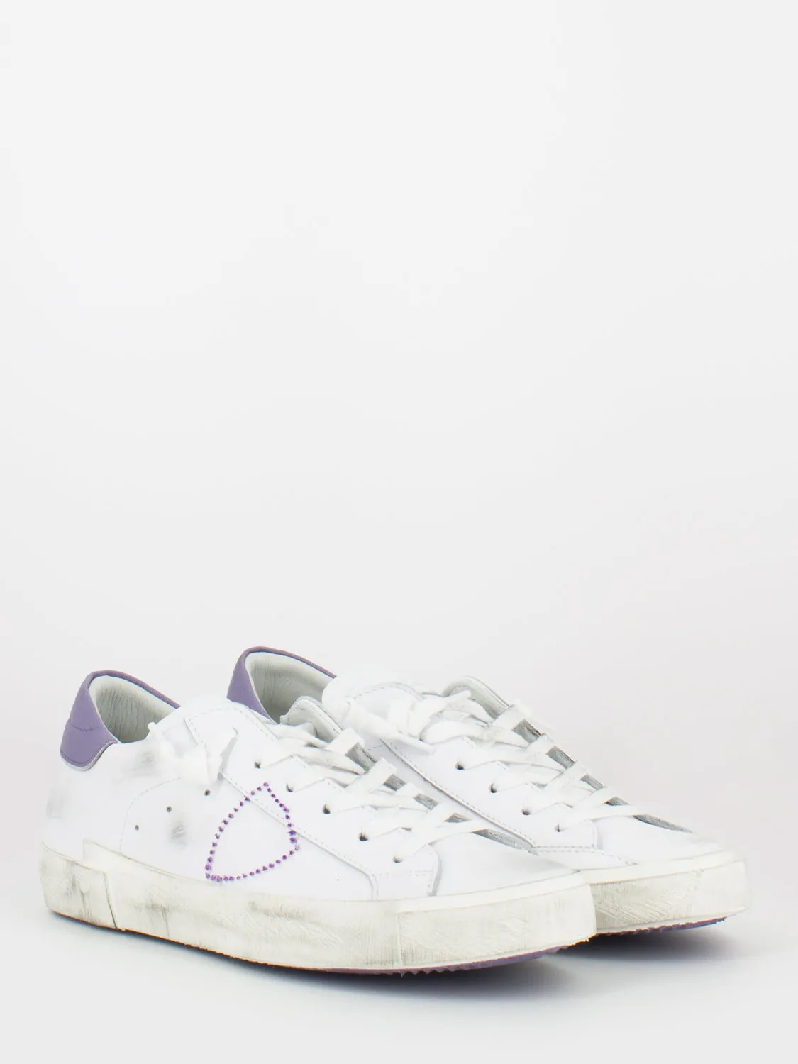 Prsx low veau broderie pop blanc / violet