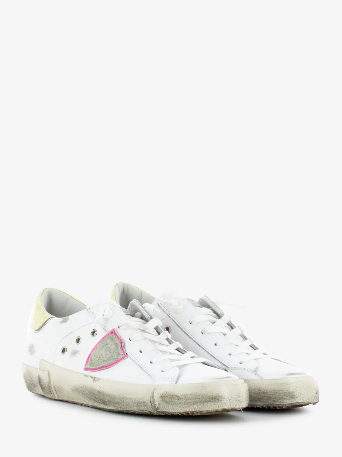 Prsx low woman veau croco pop blanc / jaune