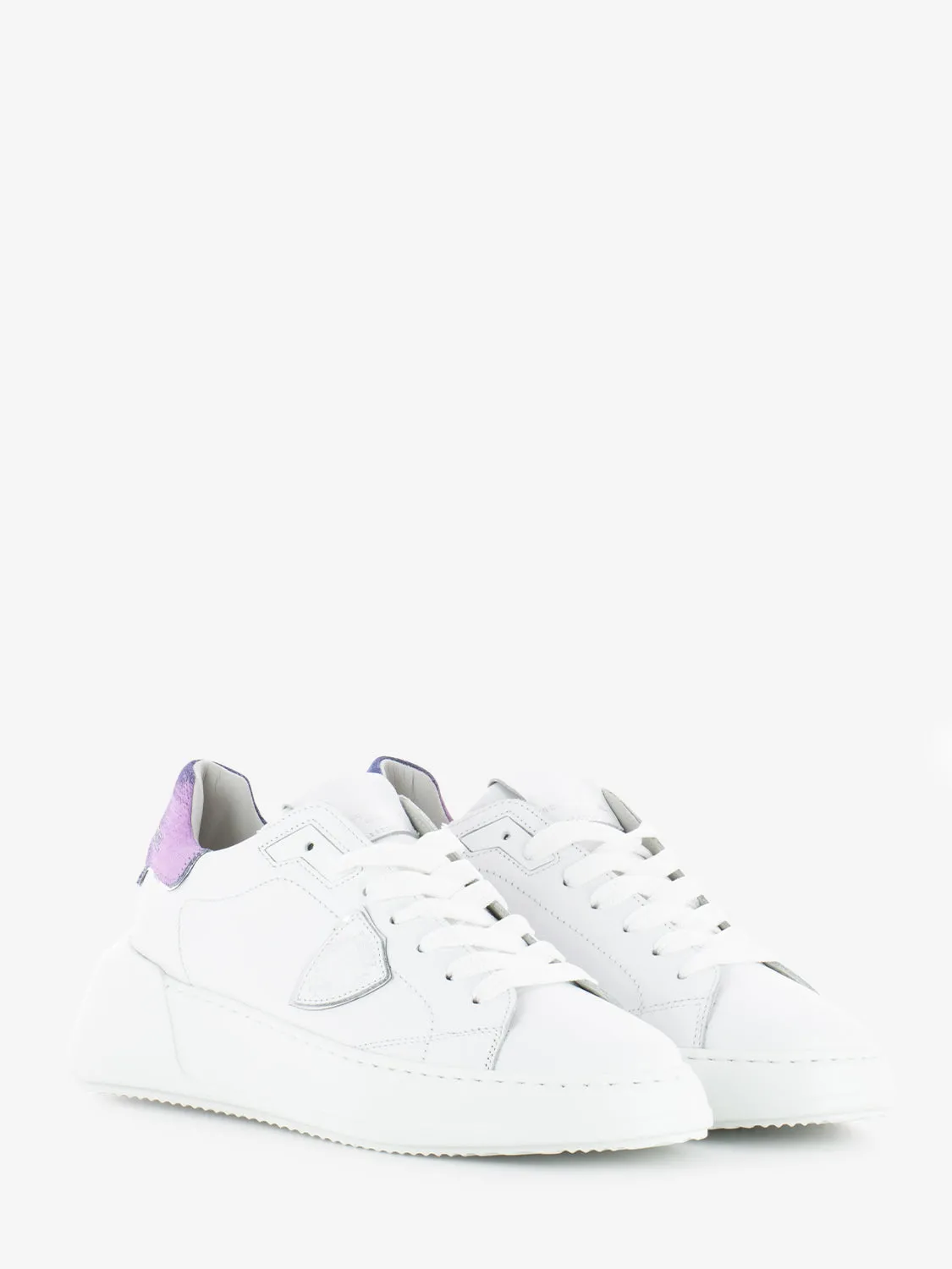 Tres temple low woman veau denim / blanc / azul