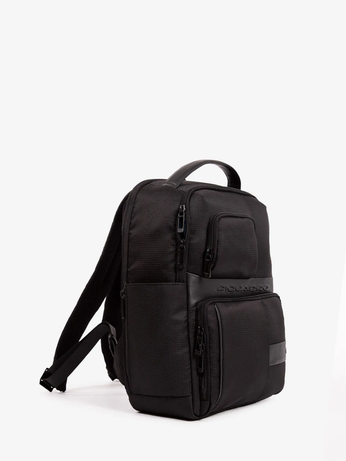 Zaino porta pc 14" in tessuto e pelle nero