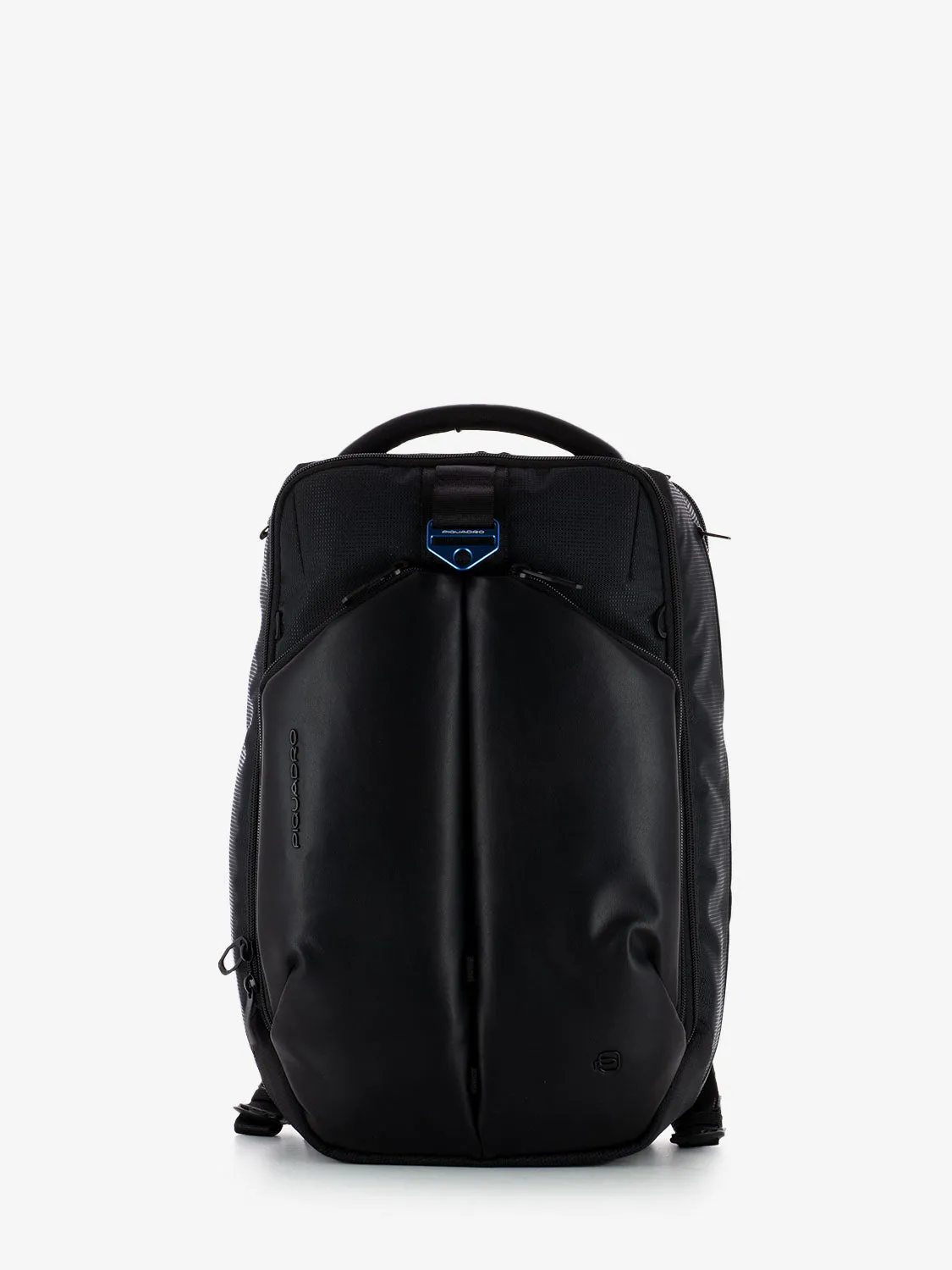 Zaino porta pc in tessuto e pelle vegana nero